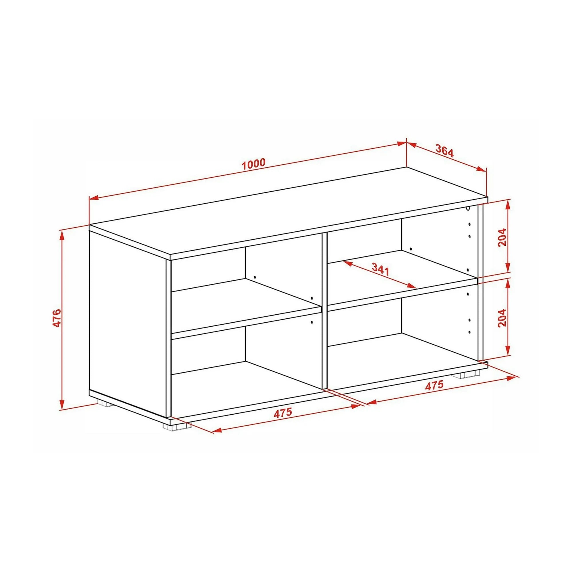 Pantofar CLIF ST-100, stejar artisan/gri antracit, PAL laminat, 100x38x48 cm