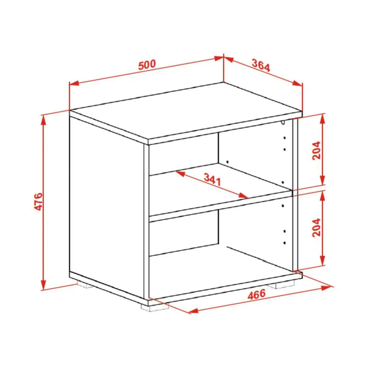 Pantofar CLIF ST-50, stejar artisan/alb, PAL laminat, 50x38x48 cm
