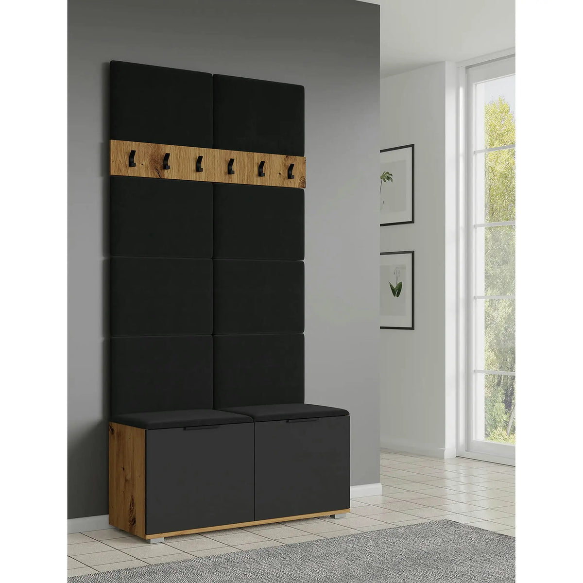 Pantofar CLIF ST-50, stejar artisan/gri antracit, PAL laminat, 50x38x48 cm