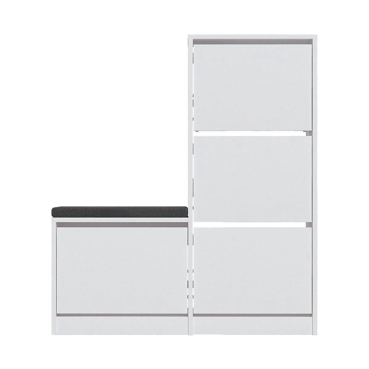 Pantofar DUDE, alb/gri, PAL melaminat/stofa, 105x26x119 cm