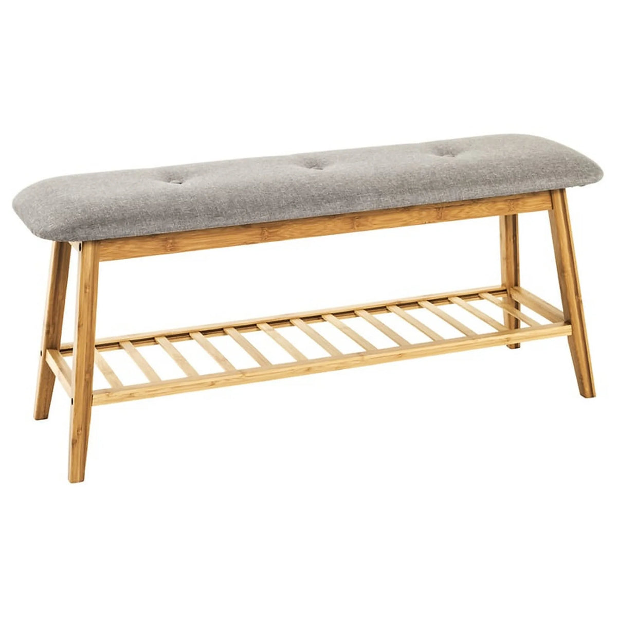 Pantofar EDER, gri/stejar, material textil/lemn, 100x30x44 cm