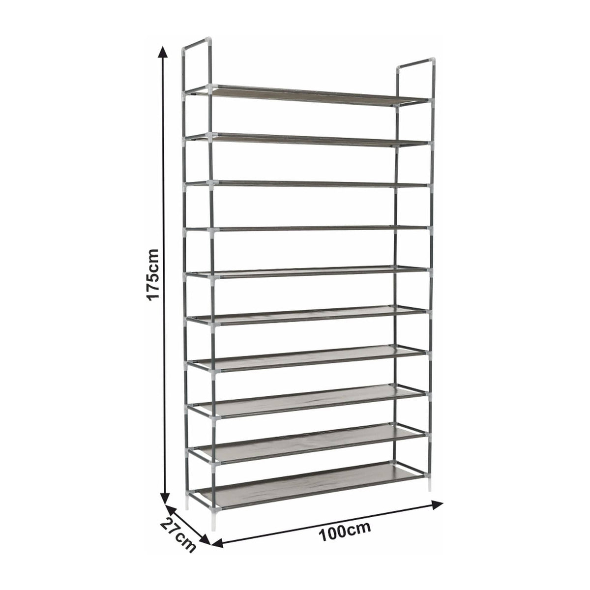 Pantofar FILOU, gri, metal/material textil, 100x27x175 cm