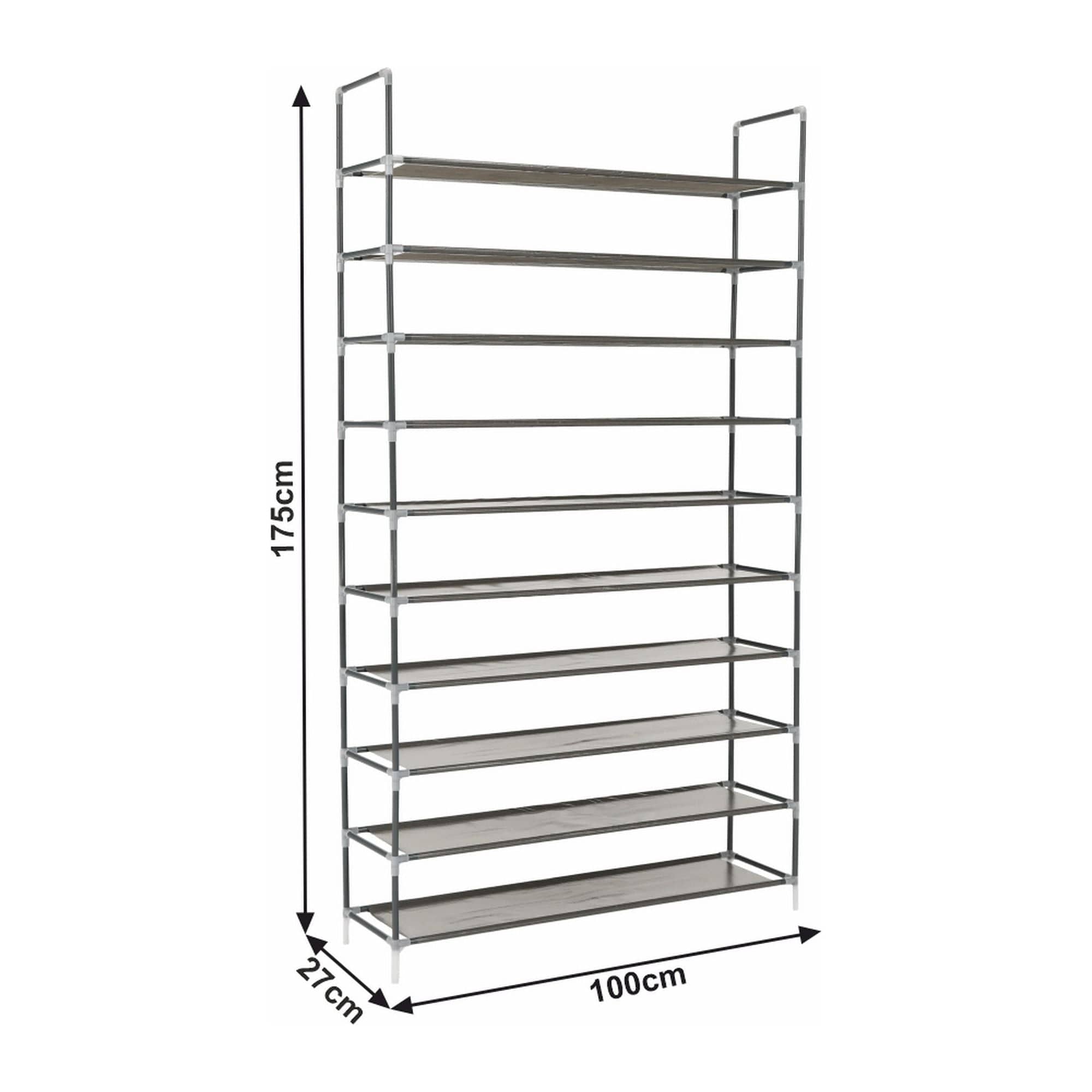 Pantofar FILOU, gri, metal/material textil, 100x27x175 cm