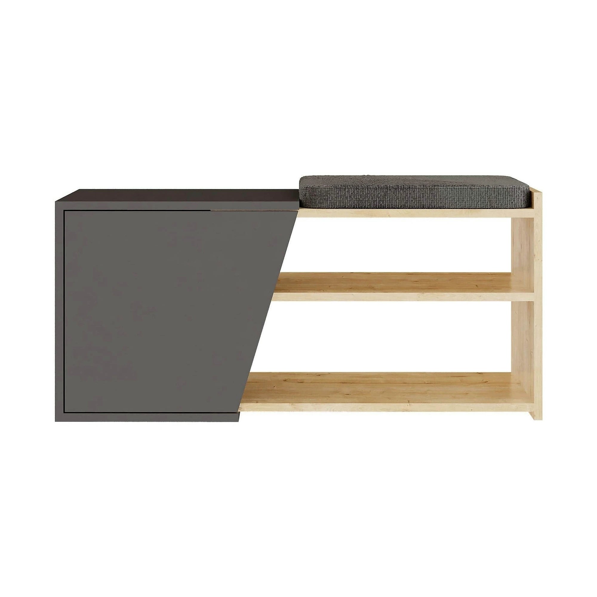 Pantofar FIONA, gri antracit/stejar, PAL melaminat, 104x47x37 cm