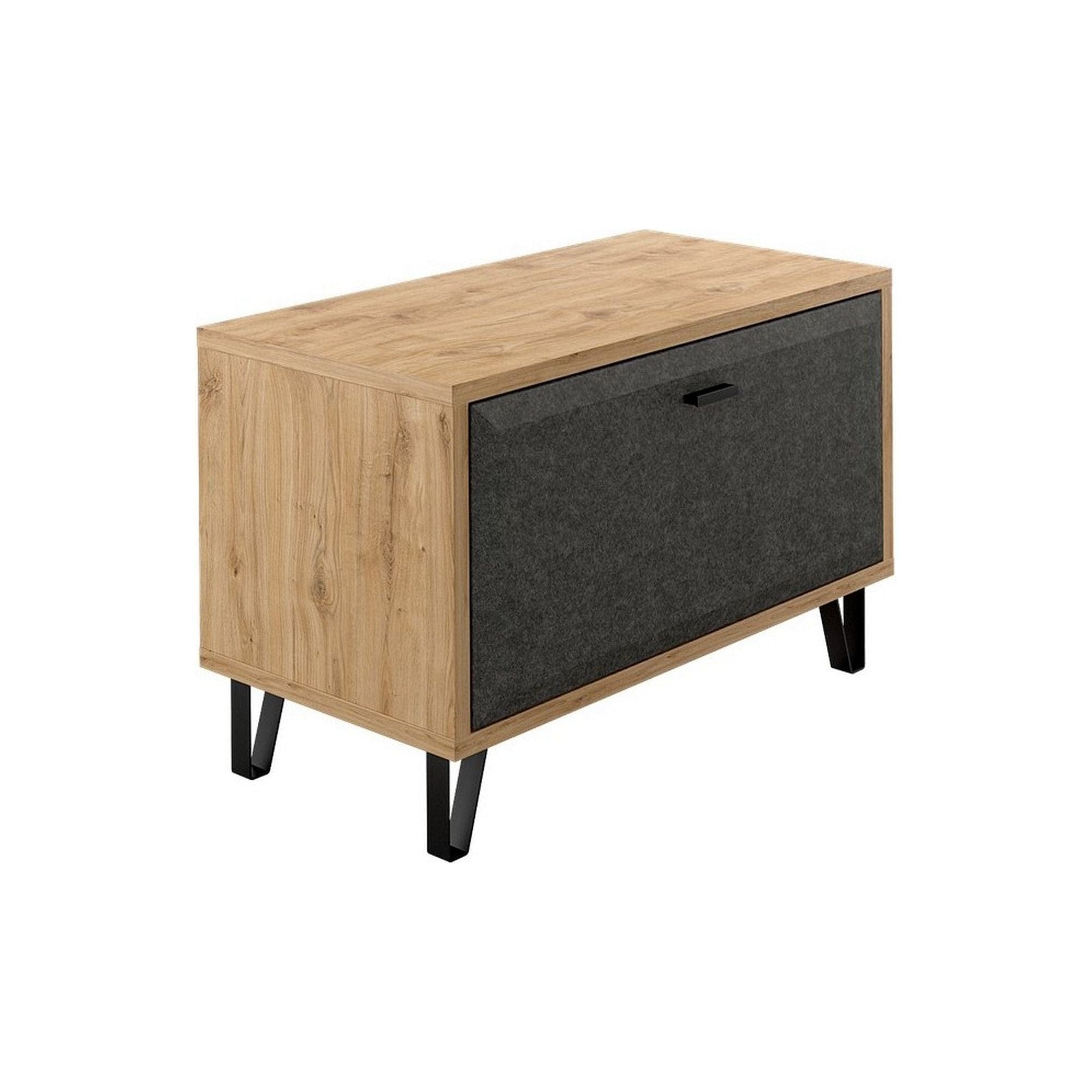 Pantofar GRACE, stejar/gri antracit, PAL laminat, 79x42x51 cm