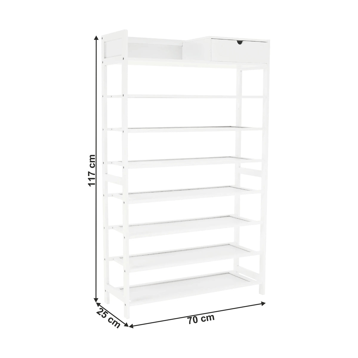 Pantofar KATLEY, alb, lemn, 70x25x117 cm