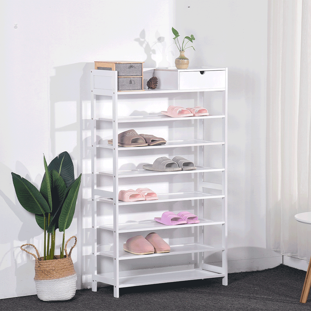 Pantofar KATLEY, alb, lemn, 70x25x117 cm