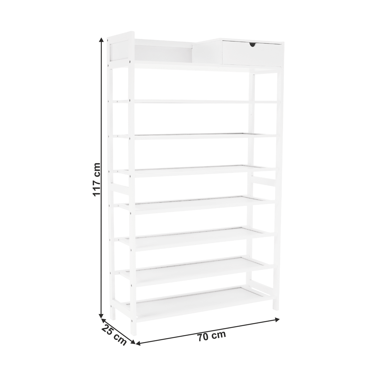 Pantofar KATLEY, alb, lemn, 70x25x117 cm