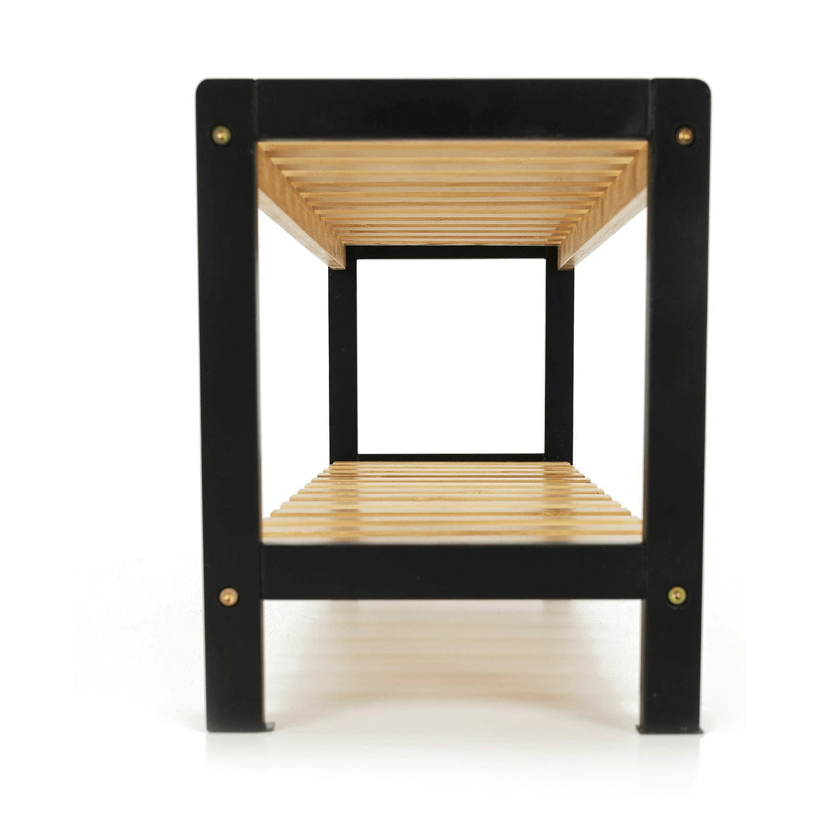 Pantofar KONTRE, negru/stejar, 70x26x34 cm