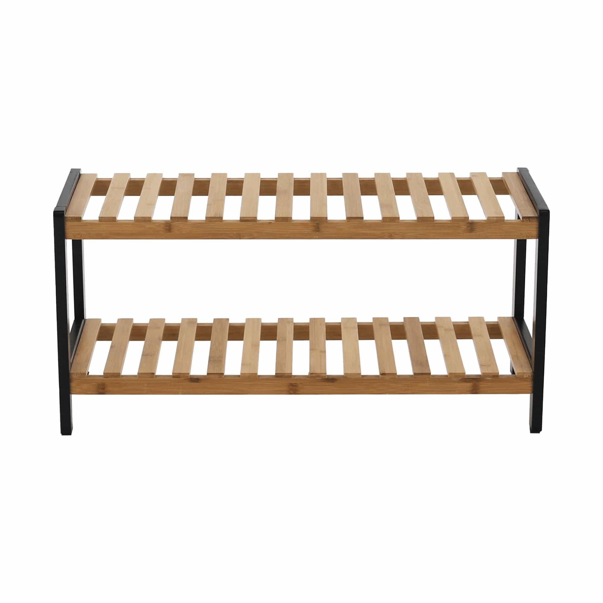 Pantofar KONTRE, negru/stejar, 70x26x34 cm