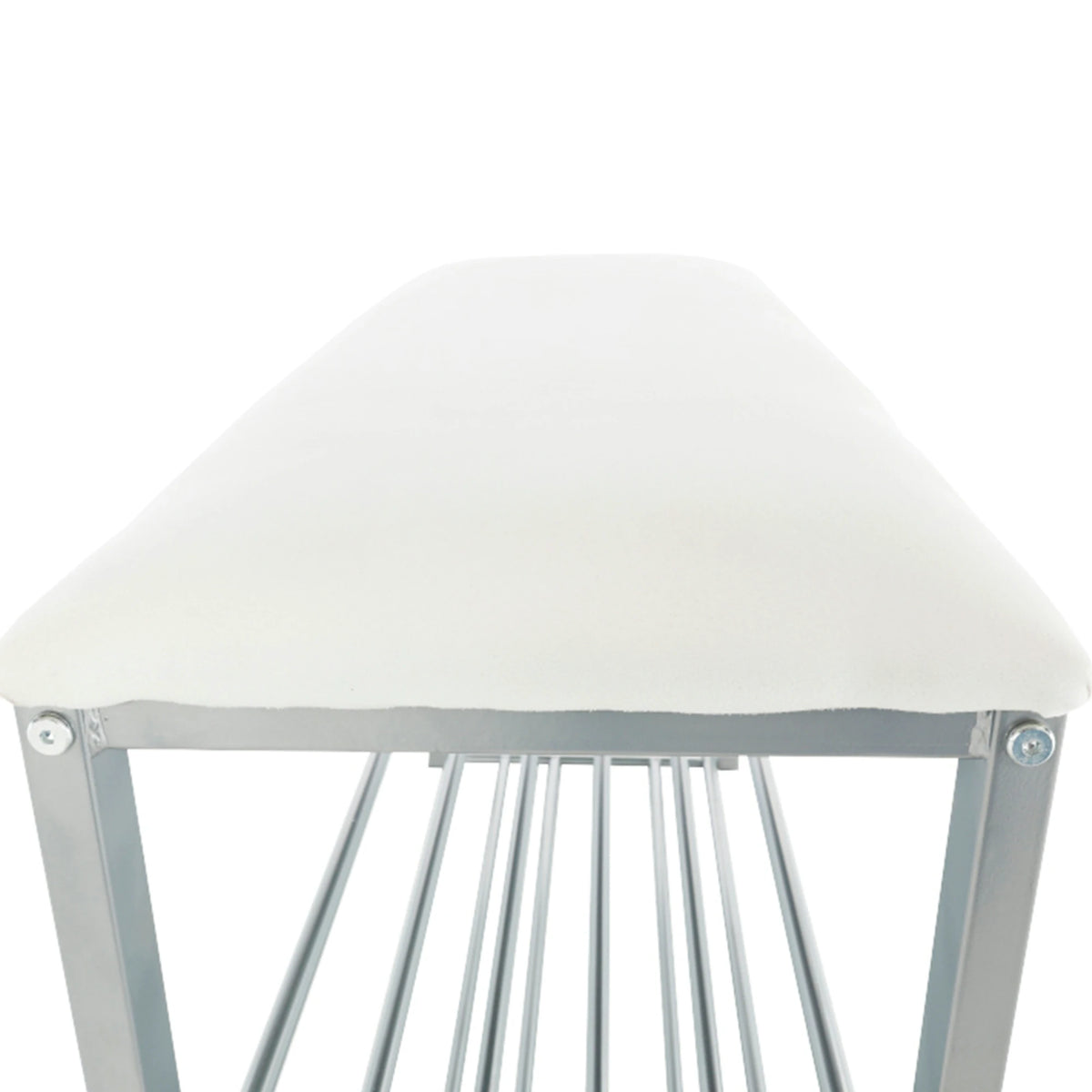 Pantofar LANGELLA, alb/crom, stofa clasica/metal, 81x31x49 cm