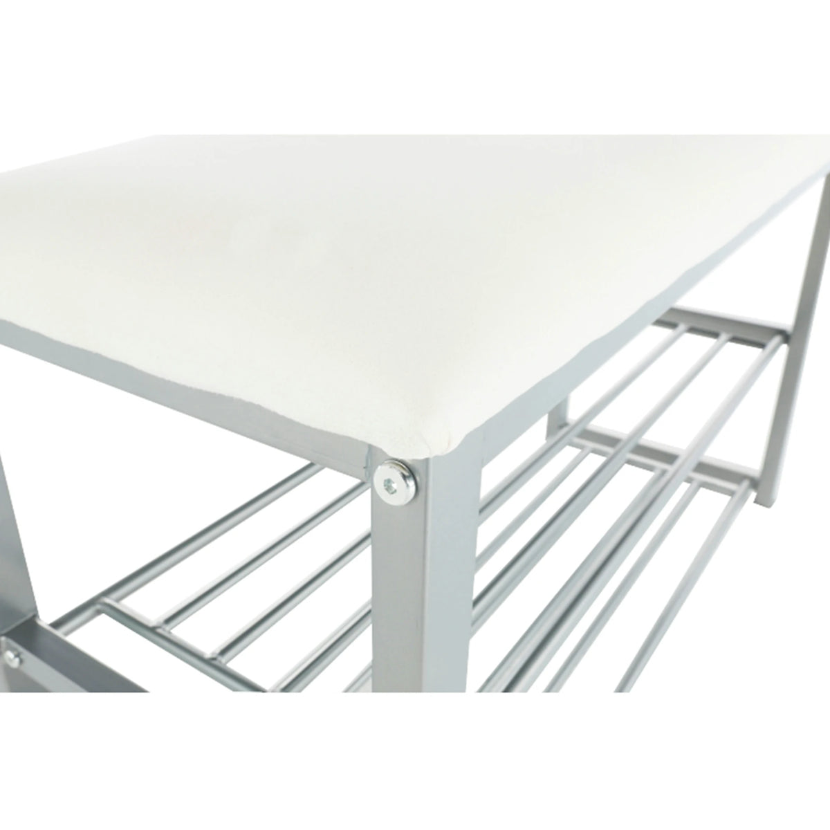 Pantofar LANGELLA, alb/crom, stofa clasica/metal, 81x31x49 cm