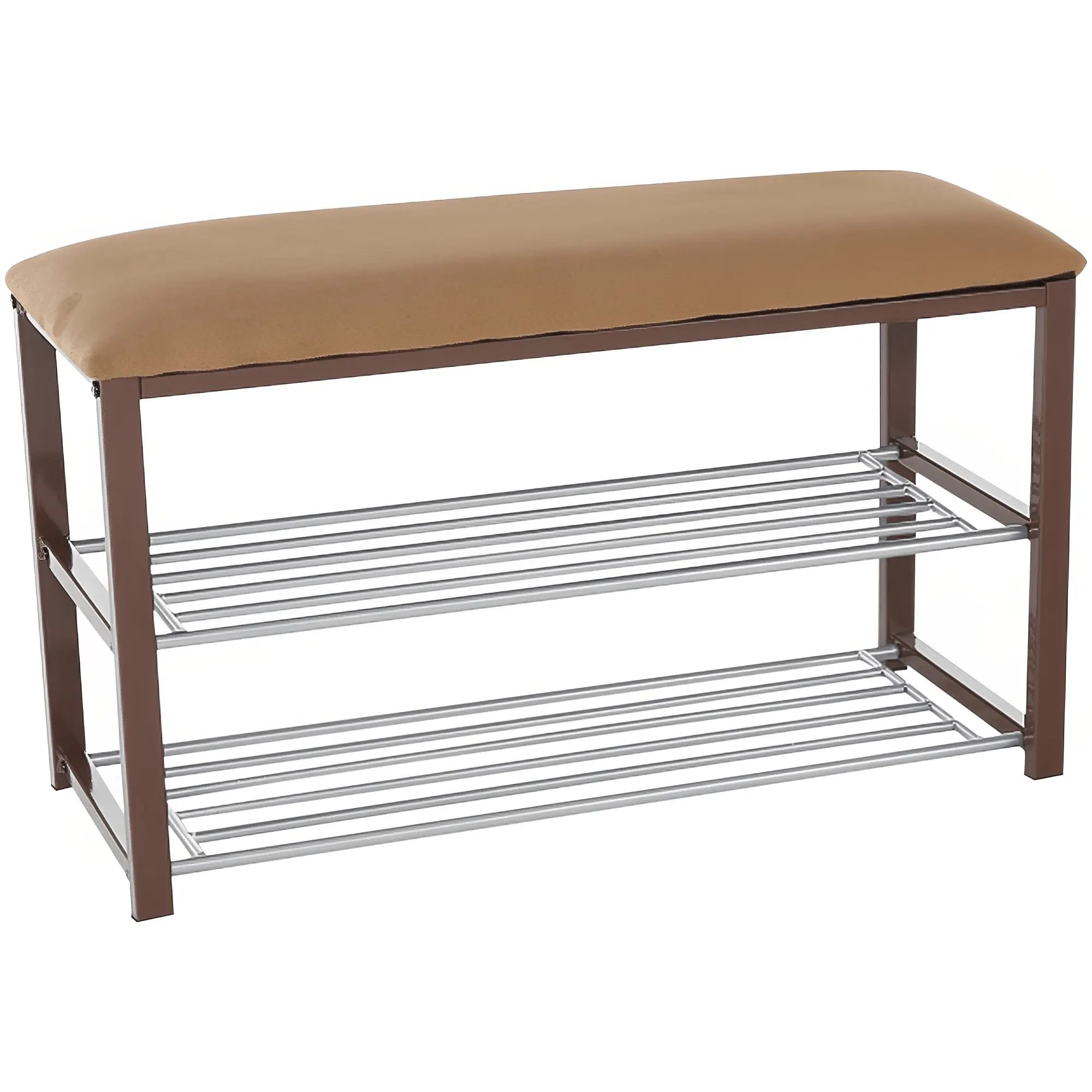 Pantofar LANGELLA, bej/crom, stofa clasica/metal, 81x31x49 cm