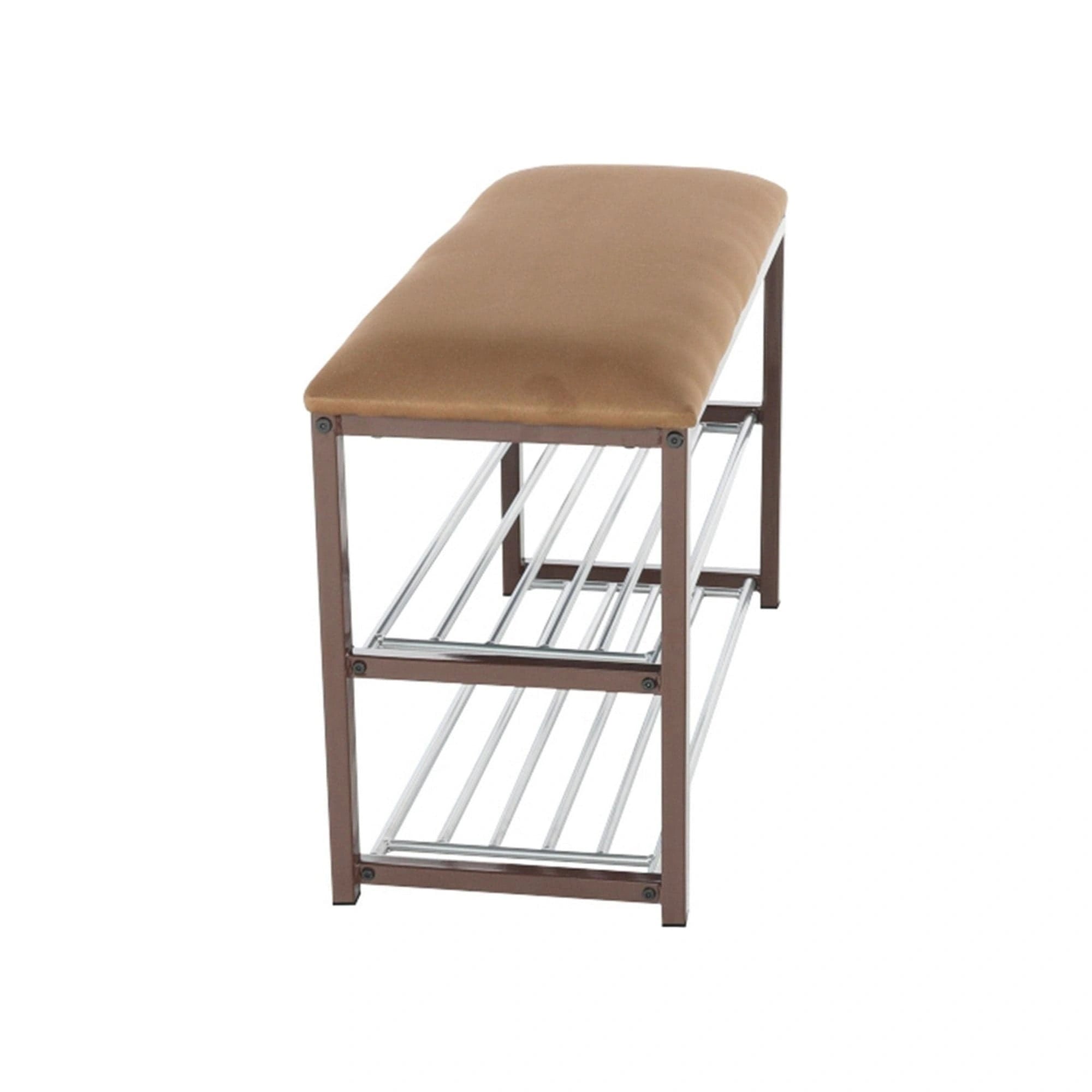 Pantofar LANGELLA, bej/crom, stofa clasica/metal, 81x31x49 cm