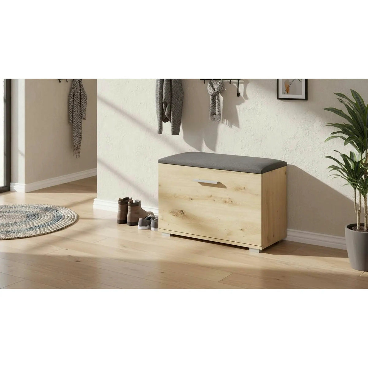Pantofar LIMA ST2, gri/stejar artisan, PAL laminat, 70x32x45 cm