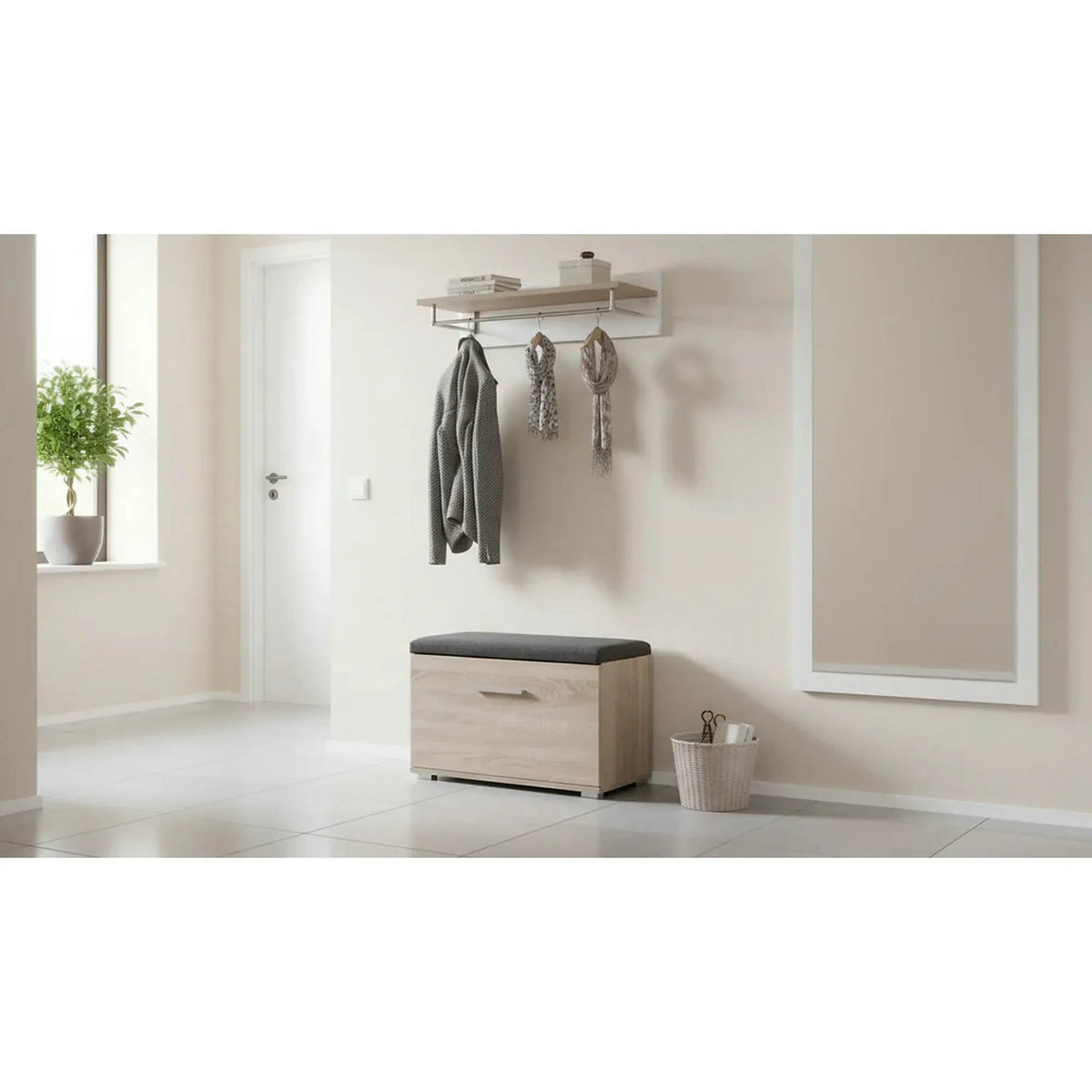 Pantofar LIMA ST2, gri/stejar sonoma, PAL laminat, 70x32x45 cm