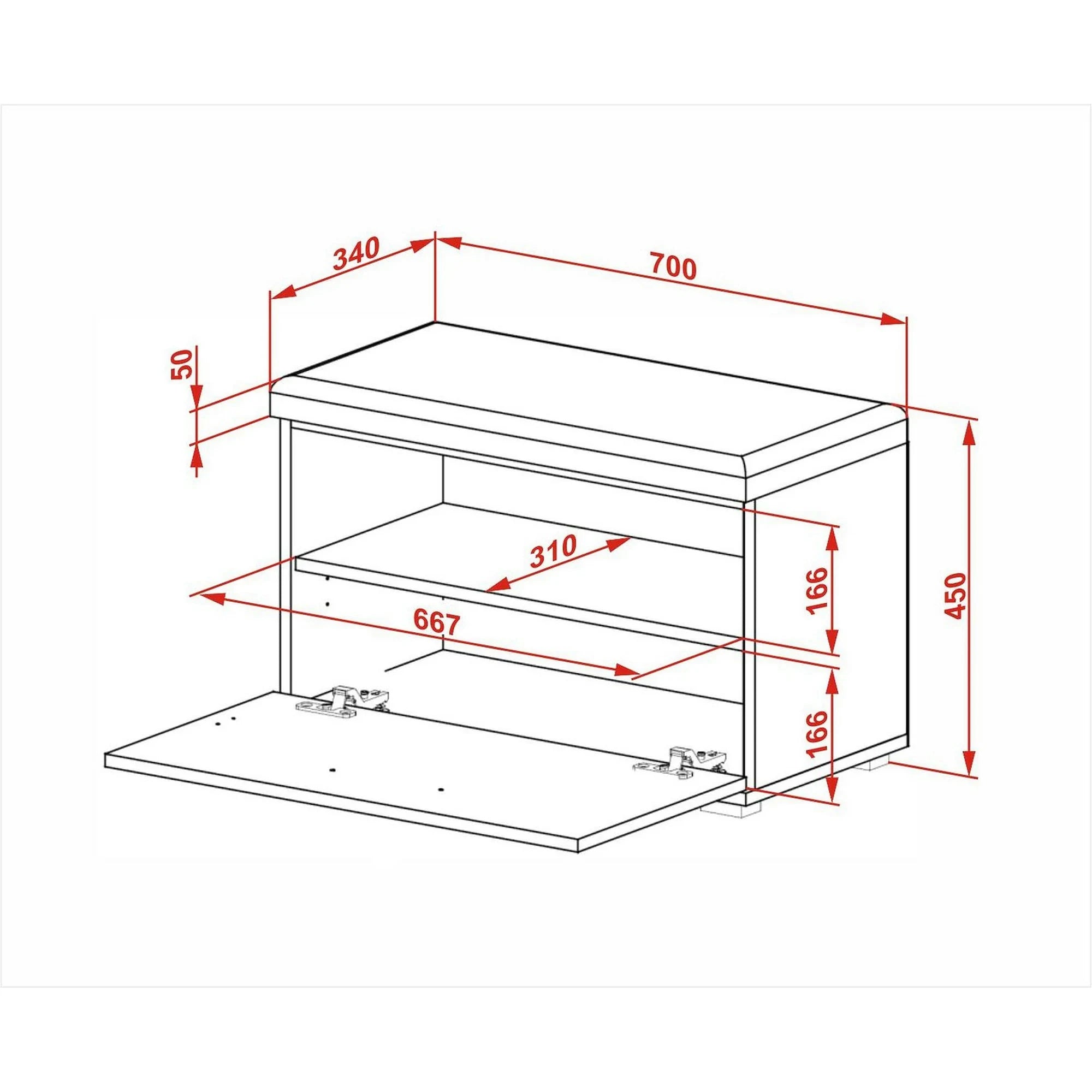 Pantofar LIMA ST2, gri/stejar sonoma, PAL laminat, 70x32x45 cm