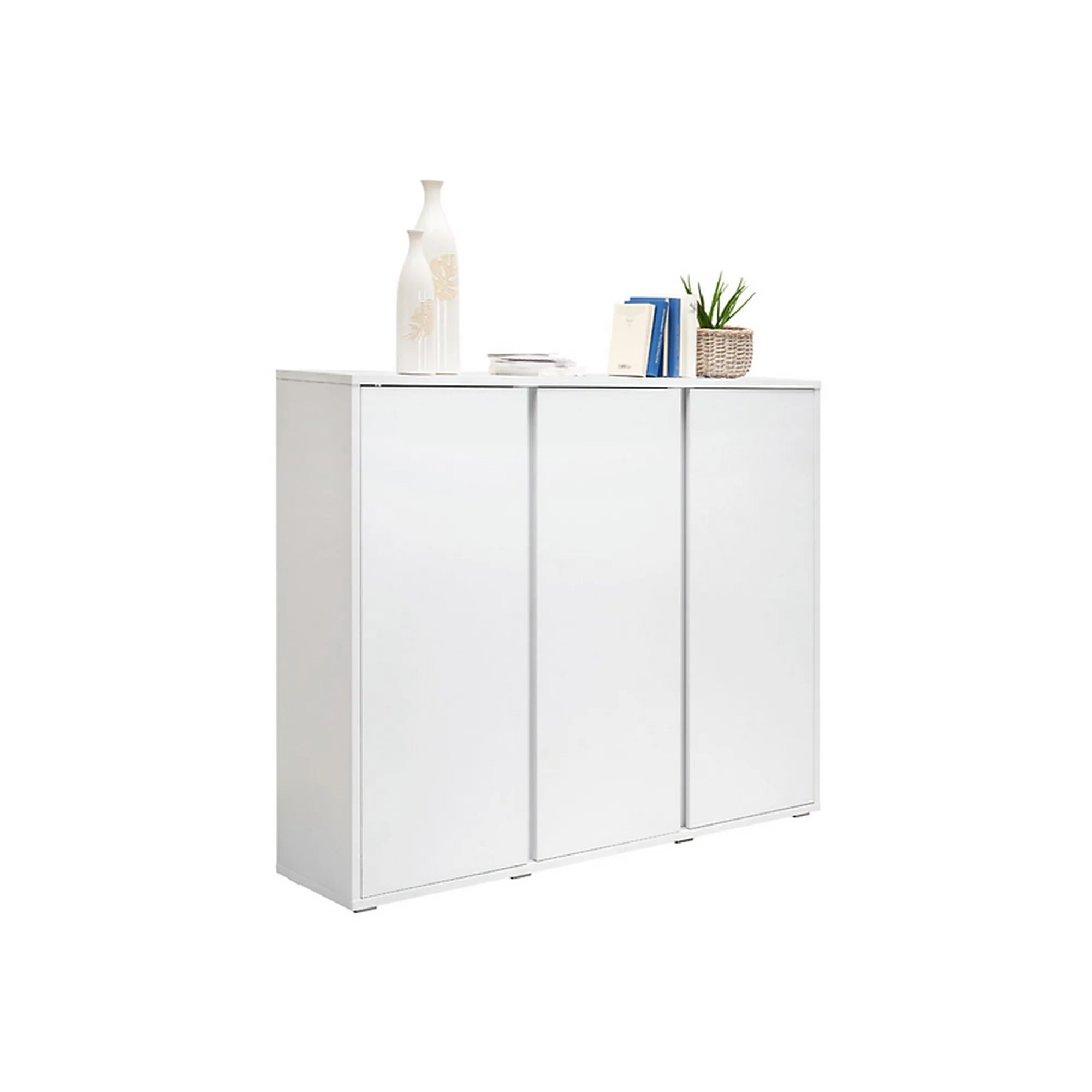 Pantofar LIV, alb, PAL laminat, 145x34x120 cm