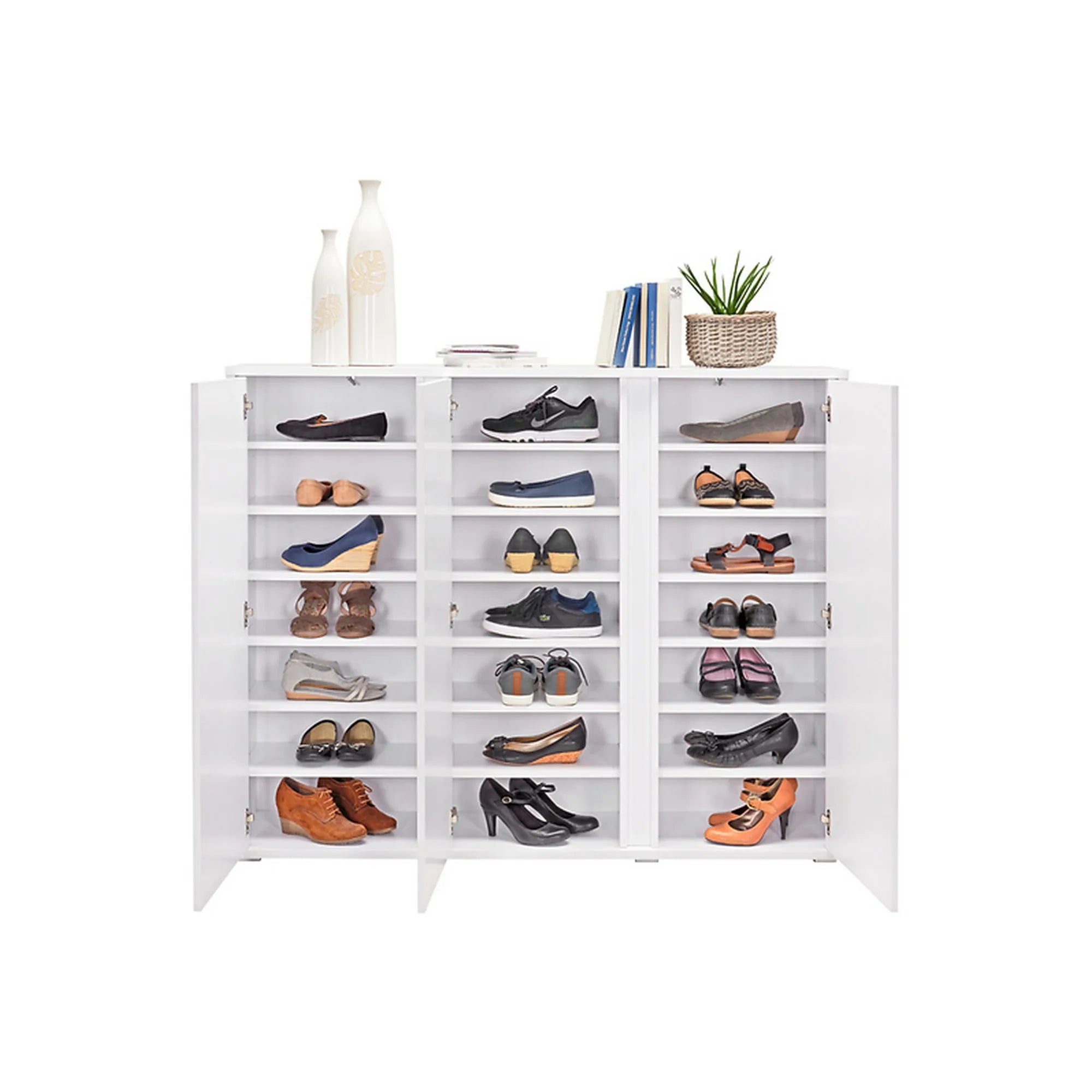 Pantofar LIV, alb, PAL laminat, 145x34x120 cm