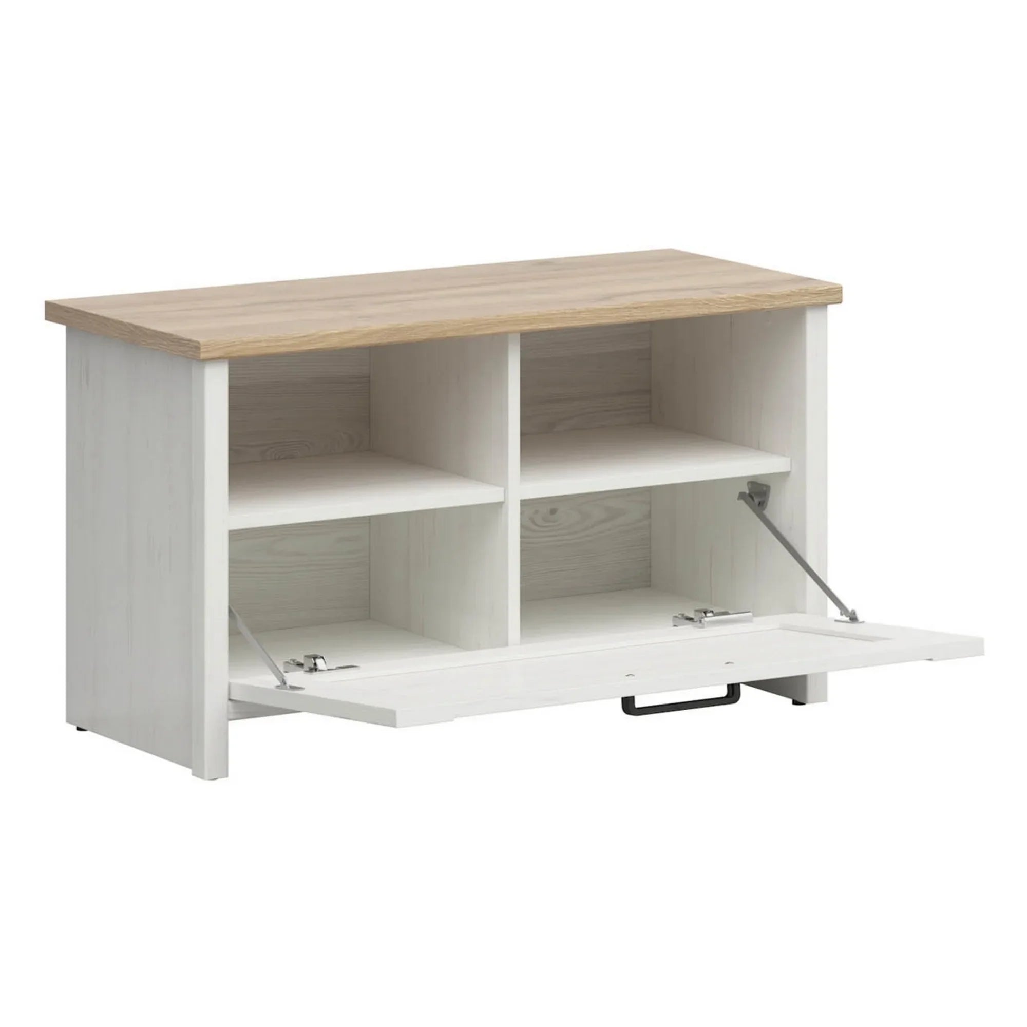 Pantofar LOKSA, alb/stejar, PAL laminat, 85x37x49 cm