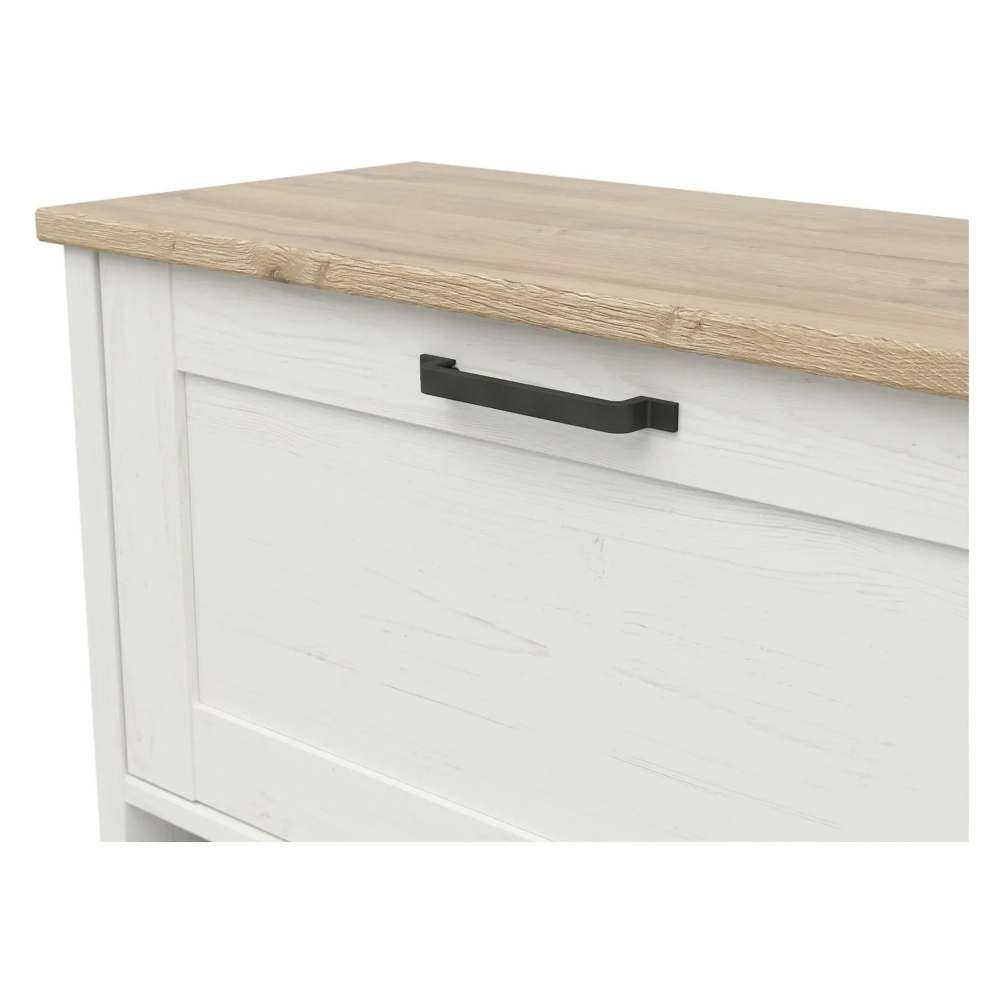 Pantofar LOKSA, alb/stejar, PAL laminat, 85x37x49 cm