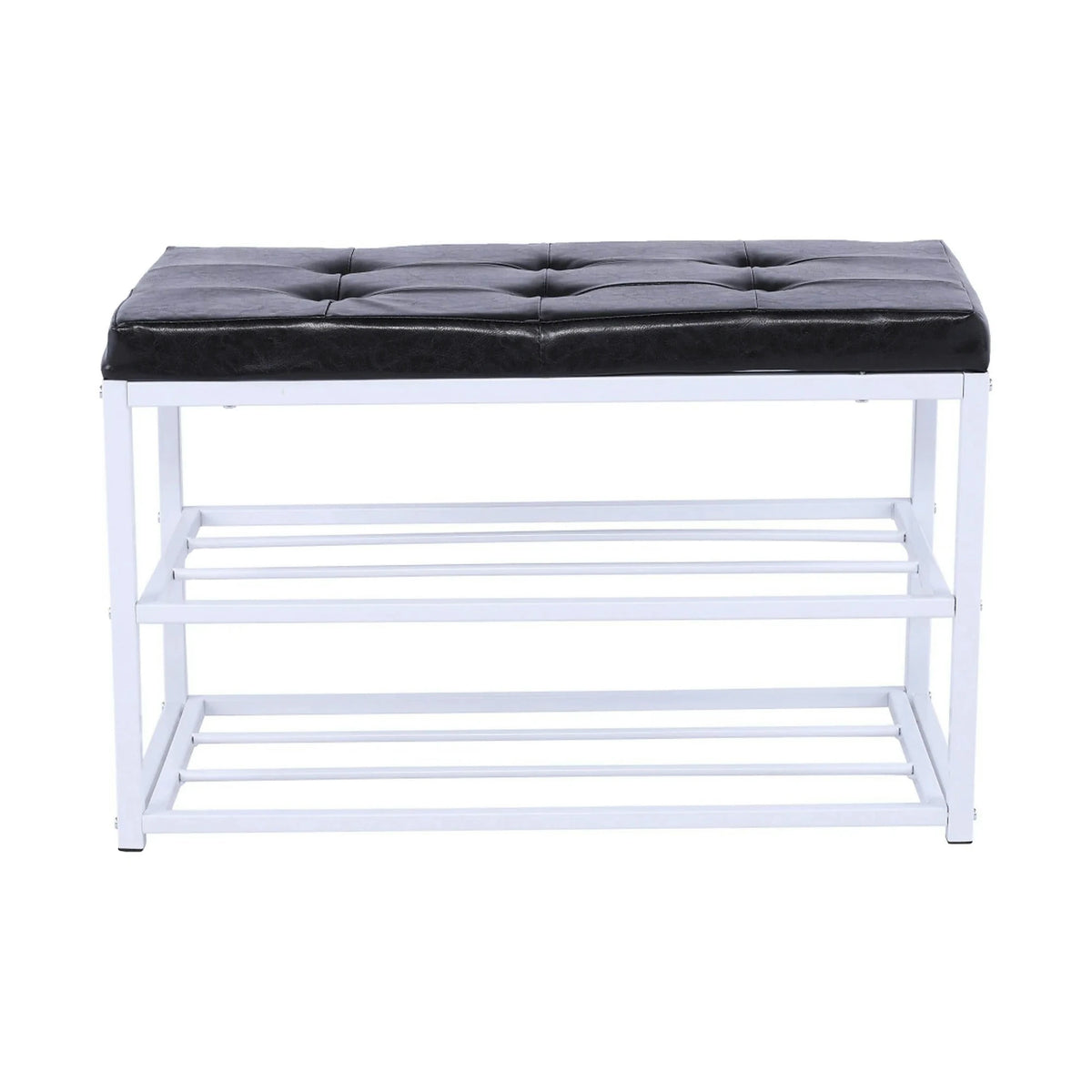 Pantofar LYROS, negru/alb, piele ecologica/metal, 70x35x45 cm