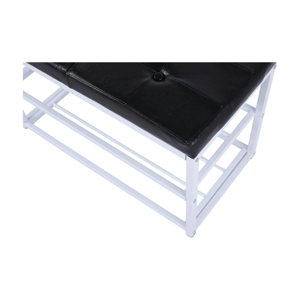 Pantofar LYROS, negru/alb, piele ecologica/metal, 70x35x45 cm