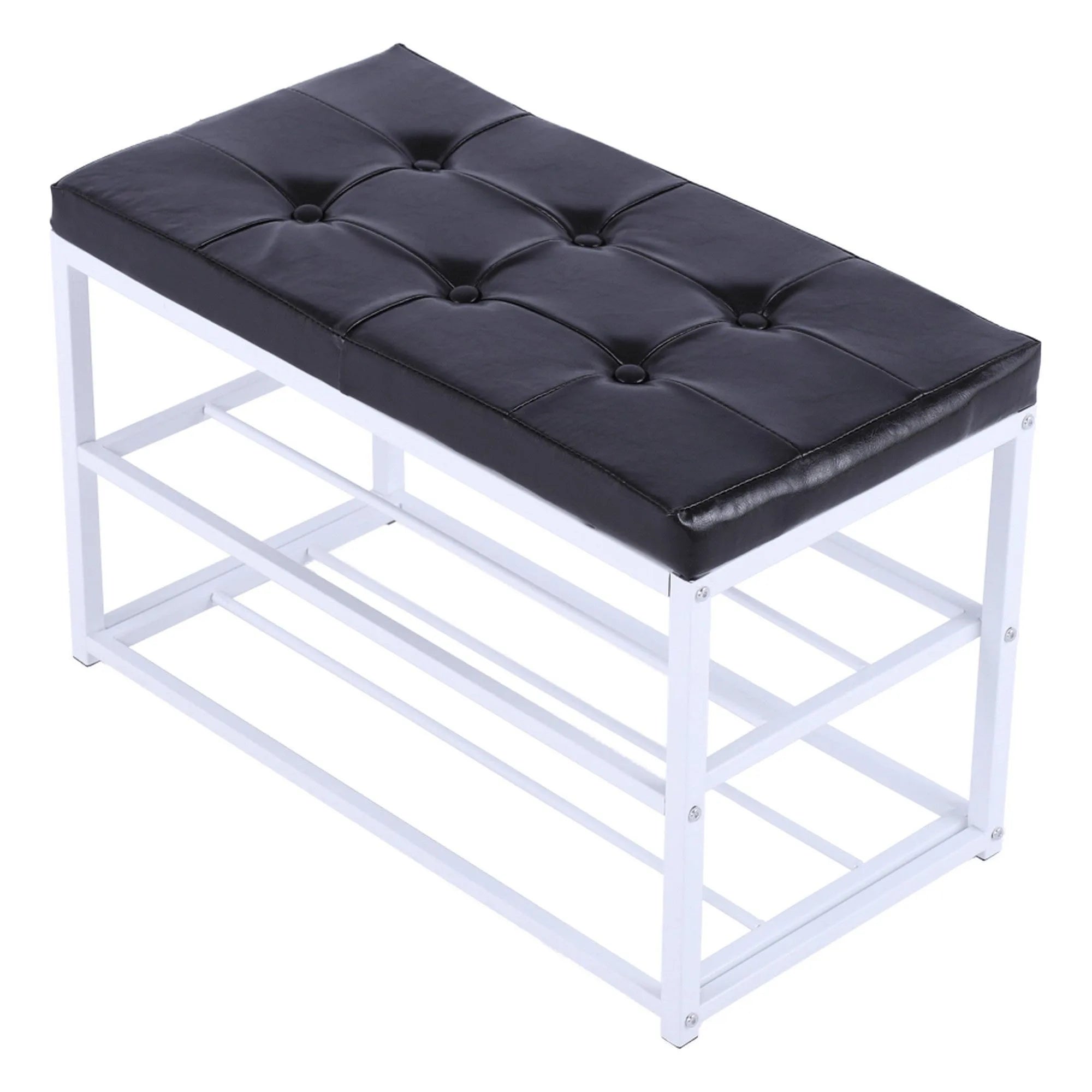 Pantofar LYROS, negru/alb, piele ecologica/metal, 70x35x45 cm