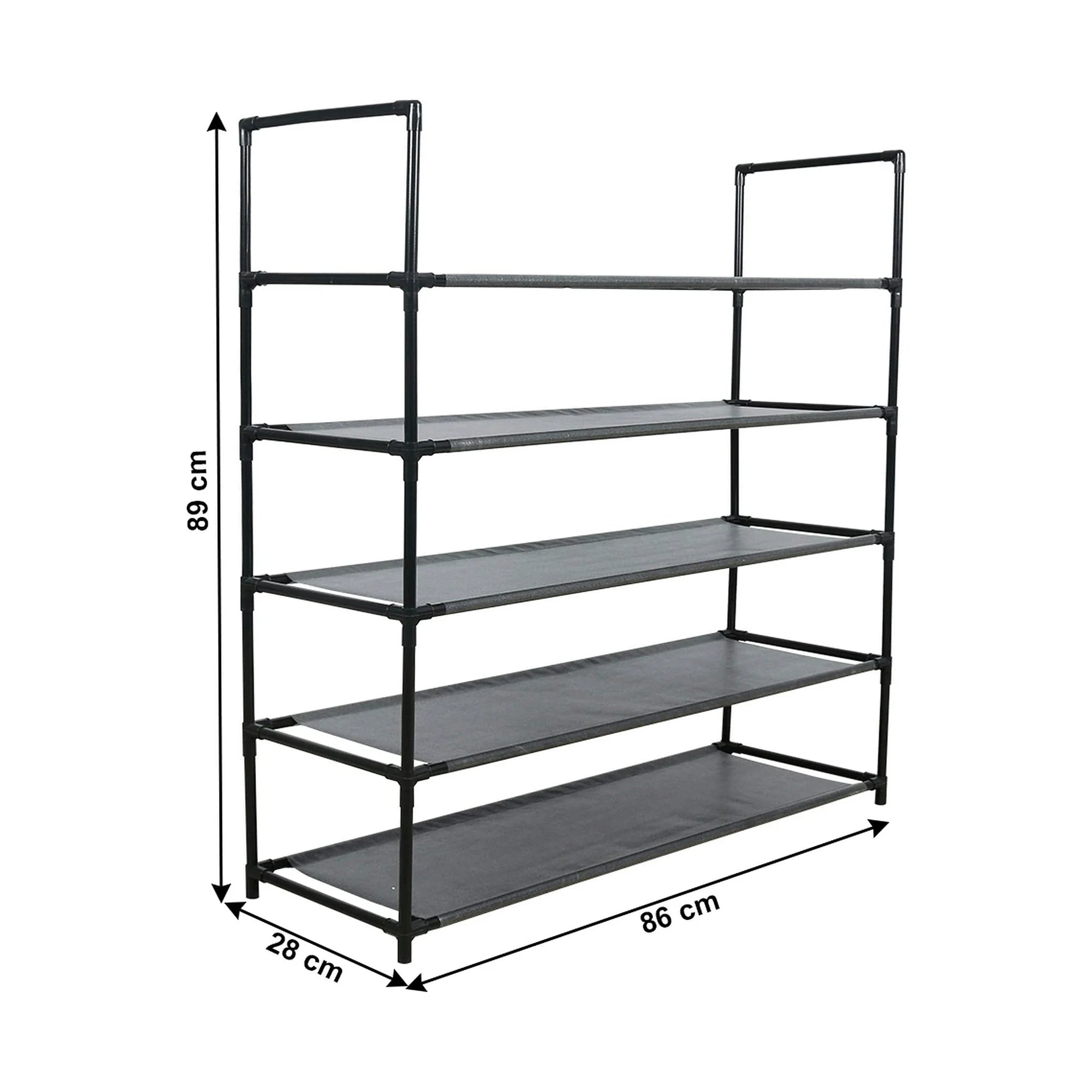 Pantofar MADILO, negru, metal/tesatura, 86x28x89 cm