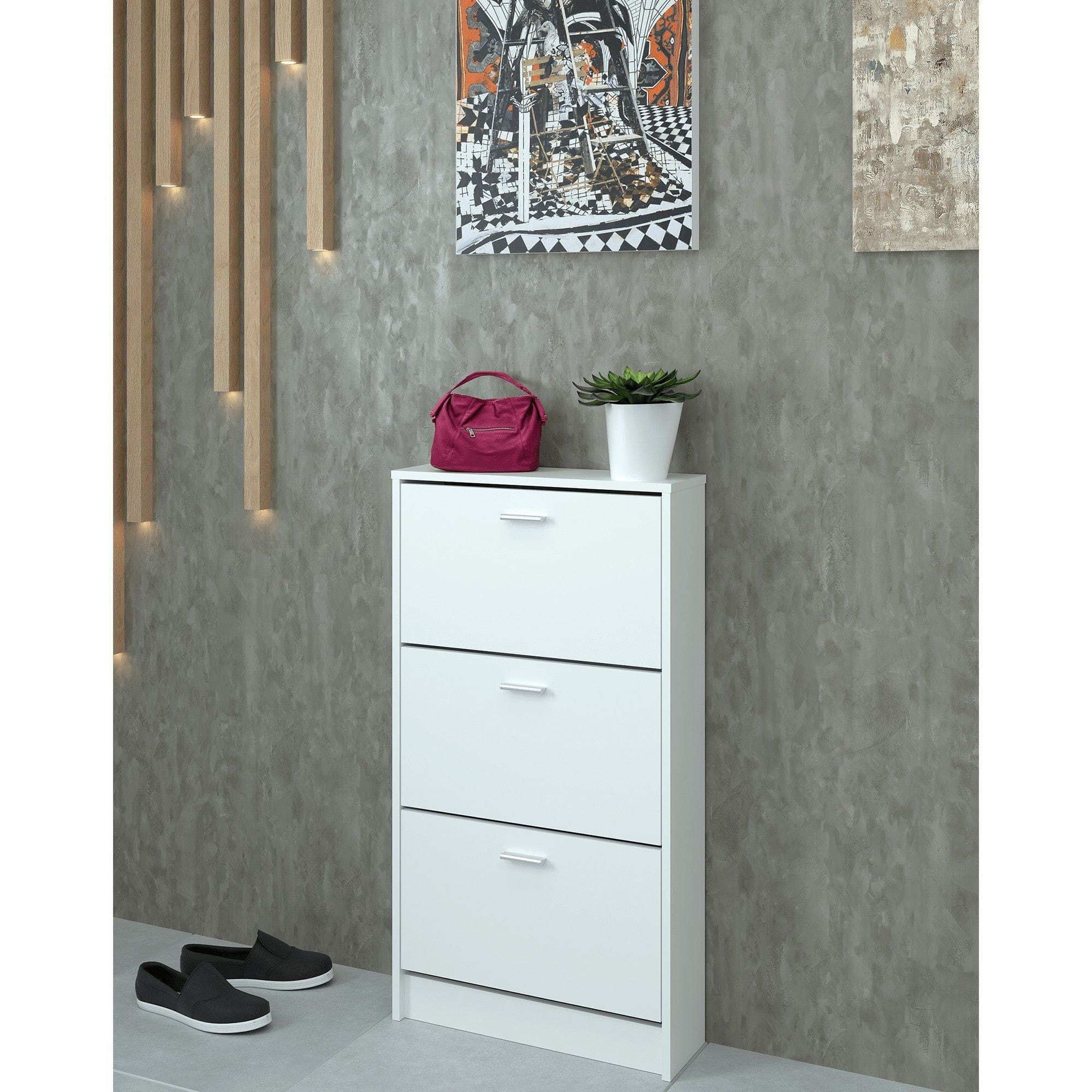 Pantofar MOBI 13, alb, DTD laminat/PAL, 58x18x107 cm