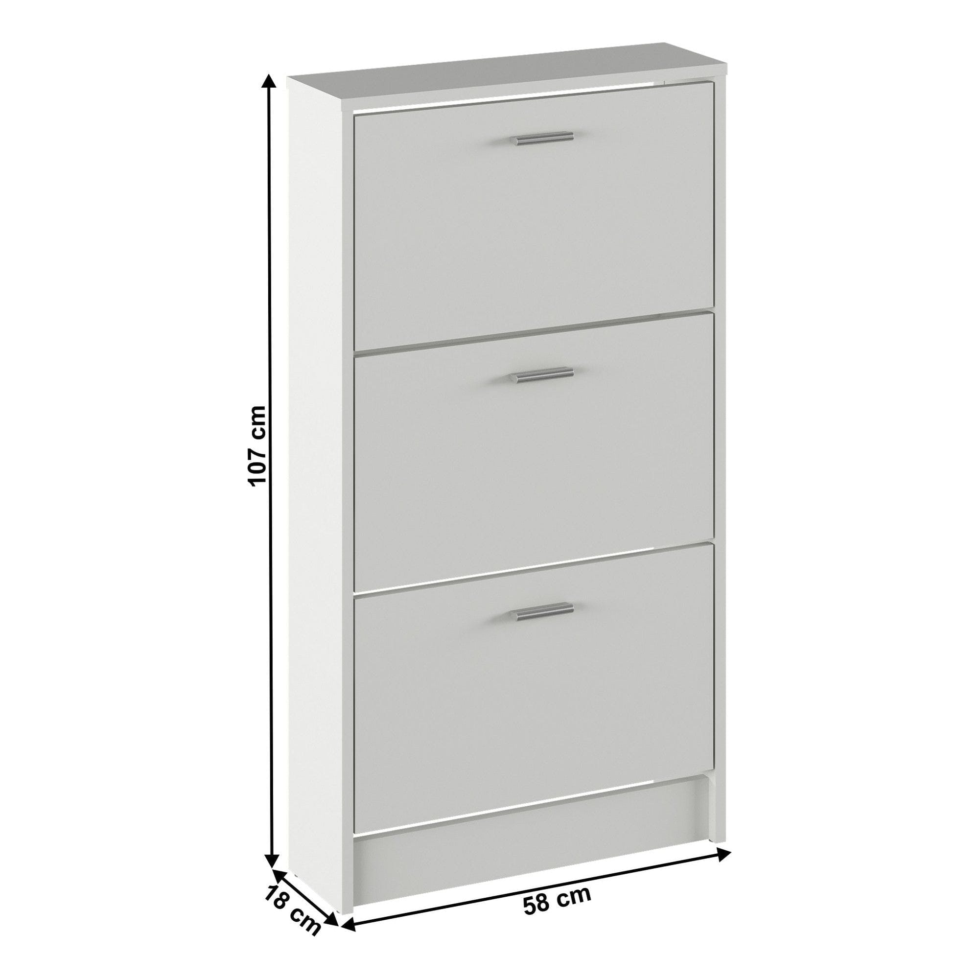 Pantofar MOBI 13, alb, DTD laminat/PAL, 58x18x107 cm