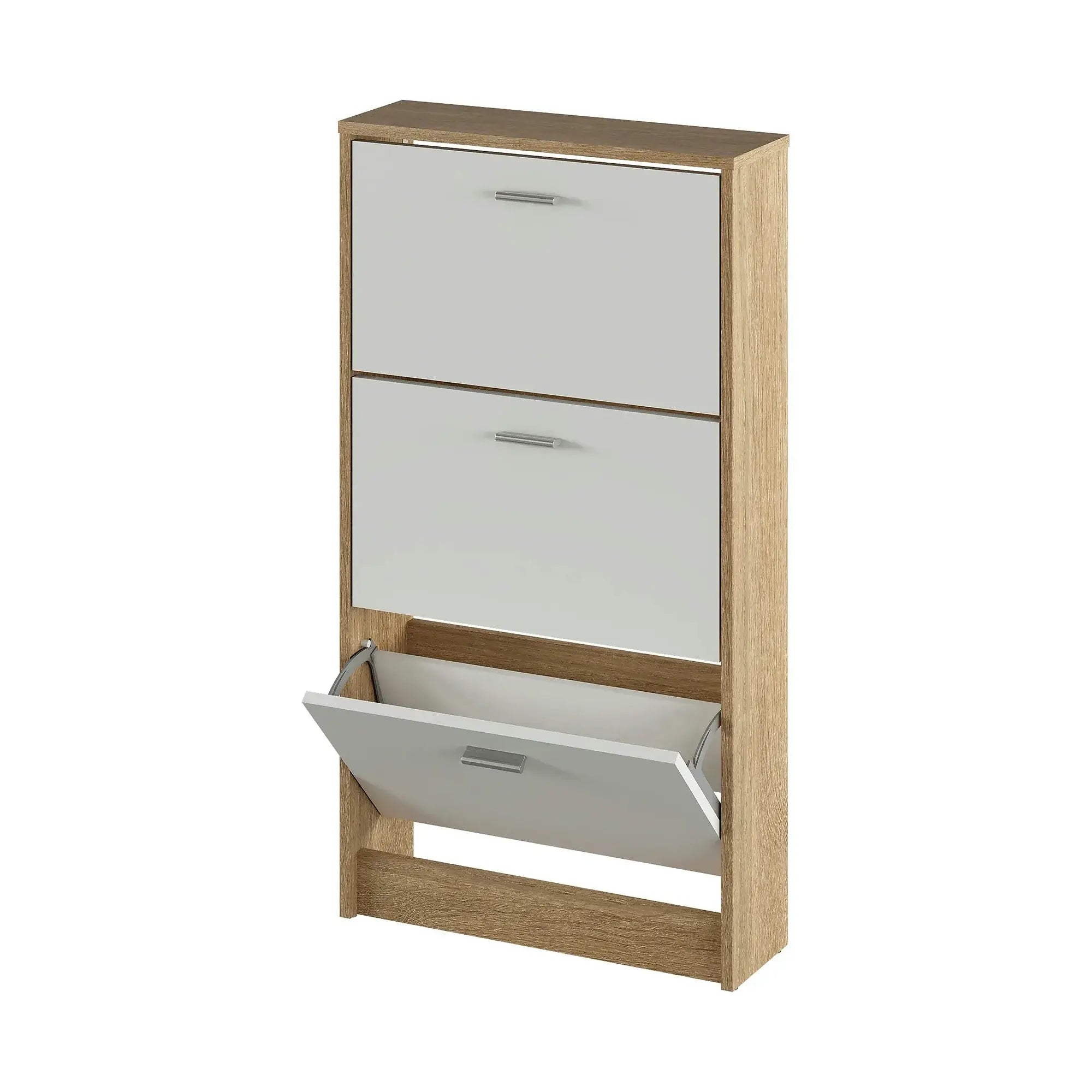 Pantofar MOBI 13, stejar sonoma/alb, DTD laminat/PAL, 58x18x107 cm