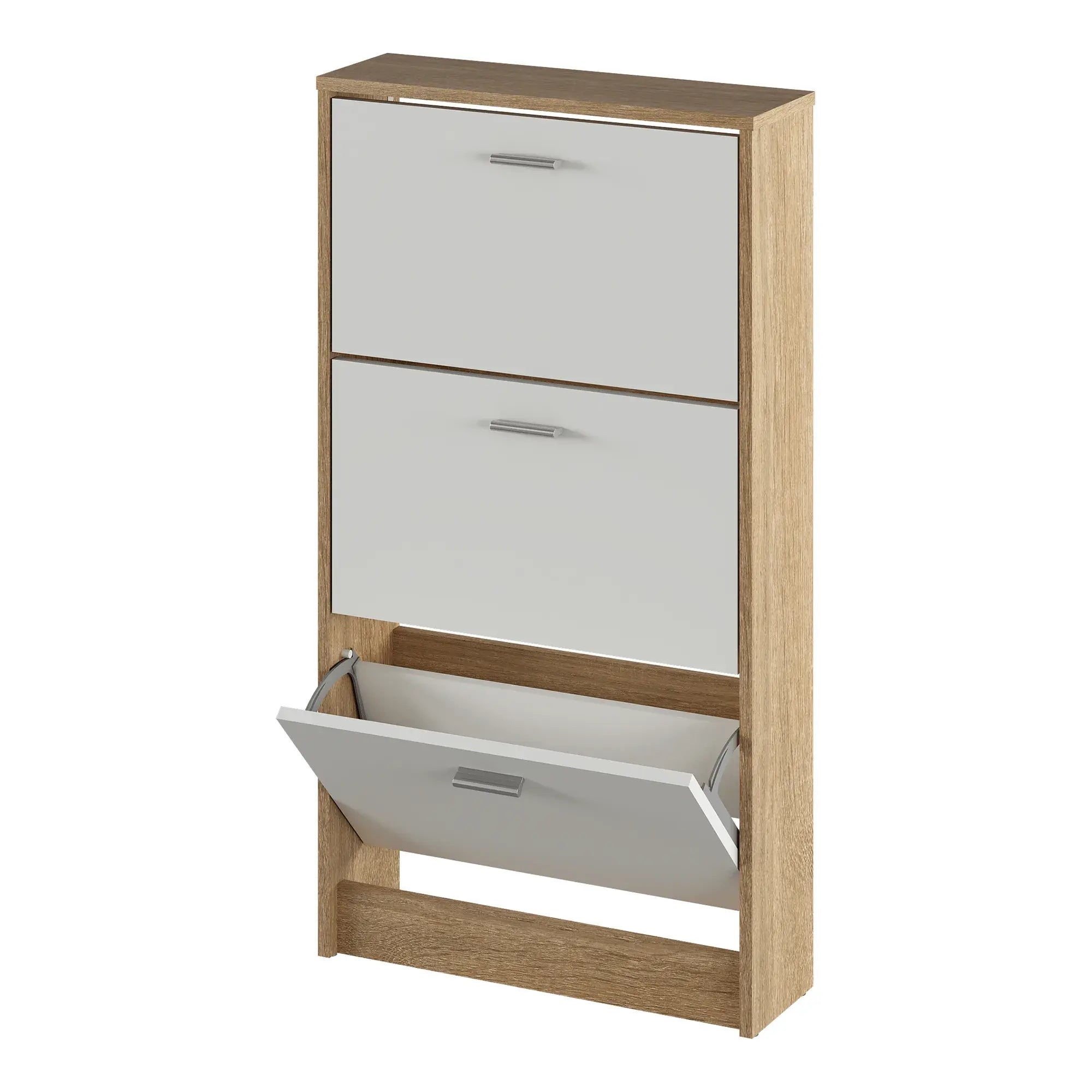 Pantofar MOBI 13, stejar sonoma/alb, DTD laminat/PAL, 58x18x107 cm