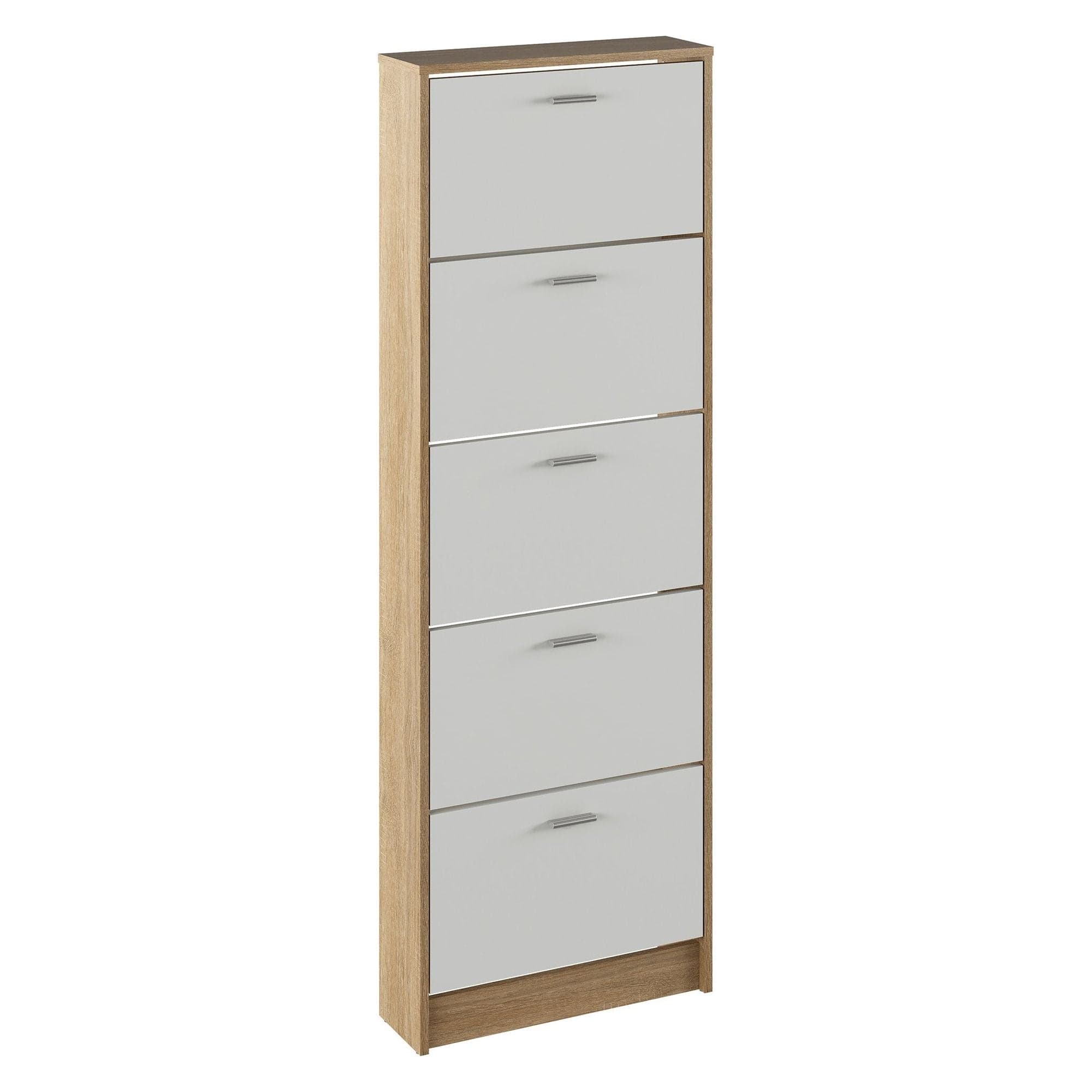 Pantofar MOBI 15, stejar sonoma/alb, DTD laminat, 58x18x170.2 cm