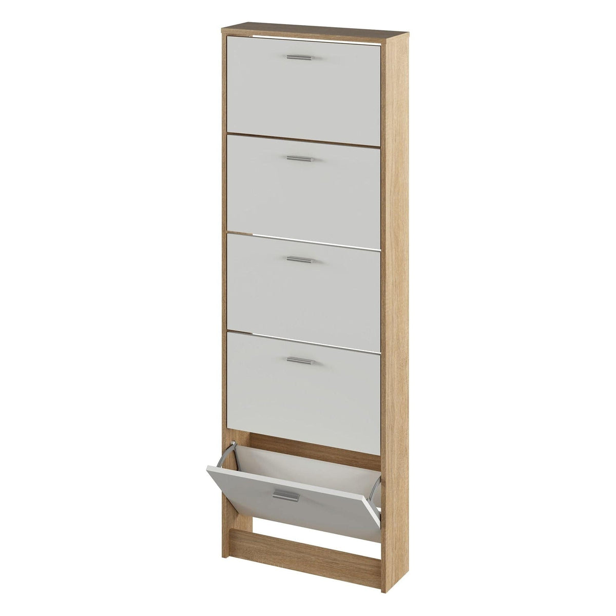 Pantofar MOBI 15, stejar sonoma/alb, DTD laminat, 58x18x170.2 cm