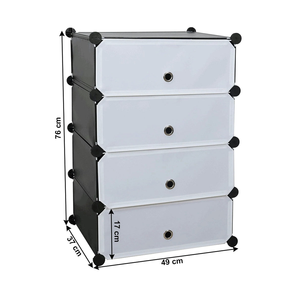 Pantofar PORET, negru/alb, plastic/metal, 49x37x76 cm
