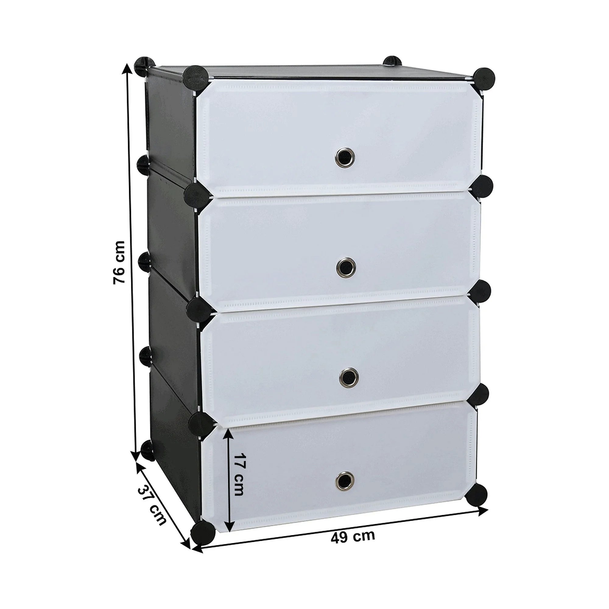 Pantofar PORET, negru/alb, plastic/metal, 49x37x76 cm