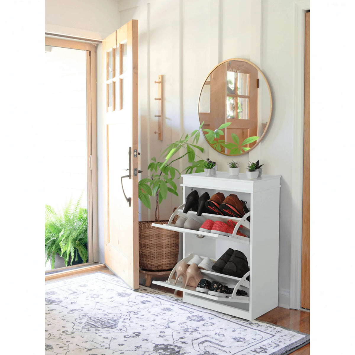 Pantofar SEBER TYP 1, alb, PAL, 54x24x83 cm