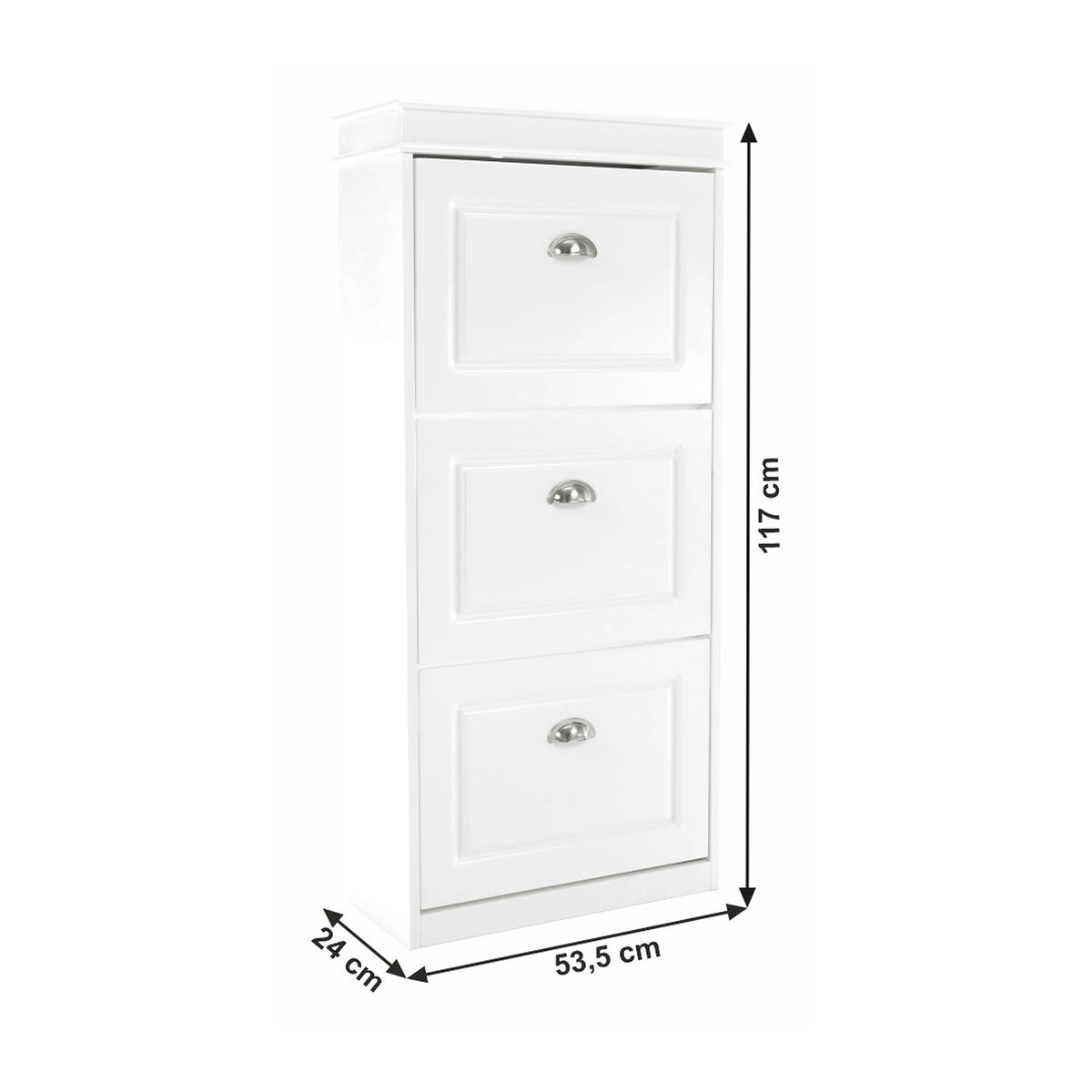 Pantofar SEBER TYP 2, alb, PAL, 54x24x117 cm
