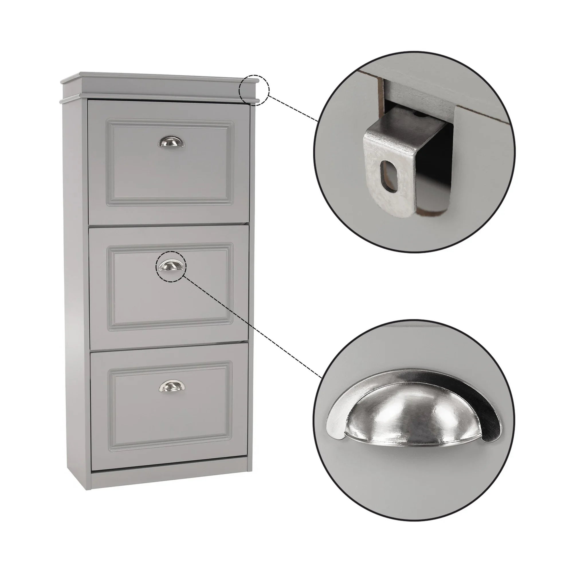 Pantofar SEBER TYP 2, gri, PAL, 54x24x117 cm