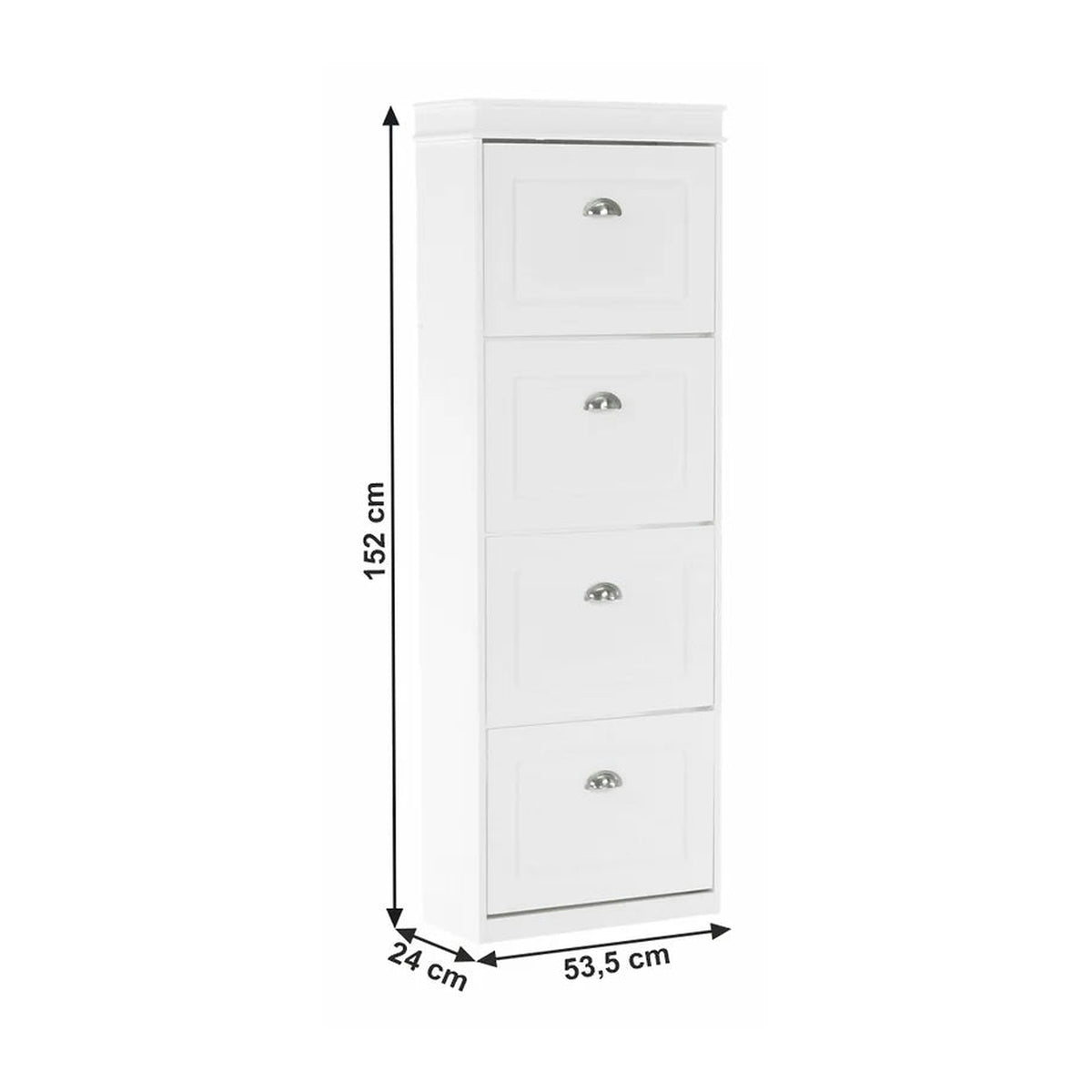 Pantofar SEBER TYP 3, alb, PAL, 54x24x152 cm
