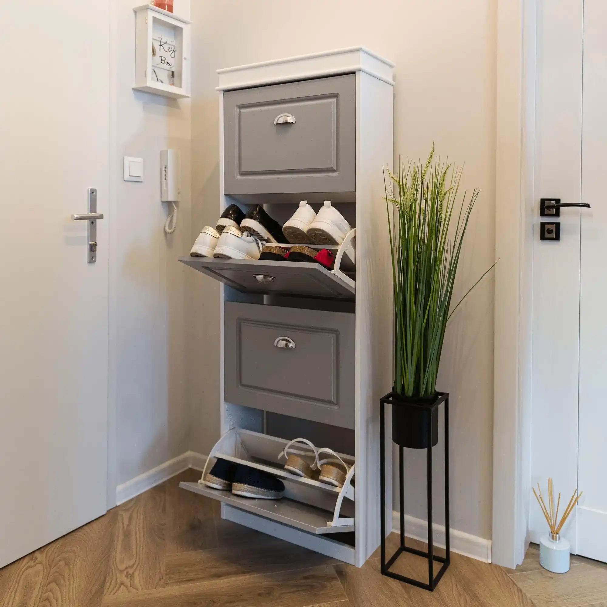 Pantofar SEBER TYP 3, gri/alb, PAL, 54x24x152 cm