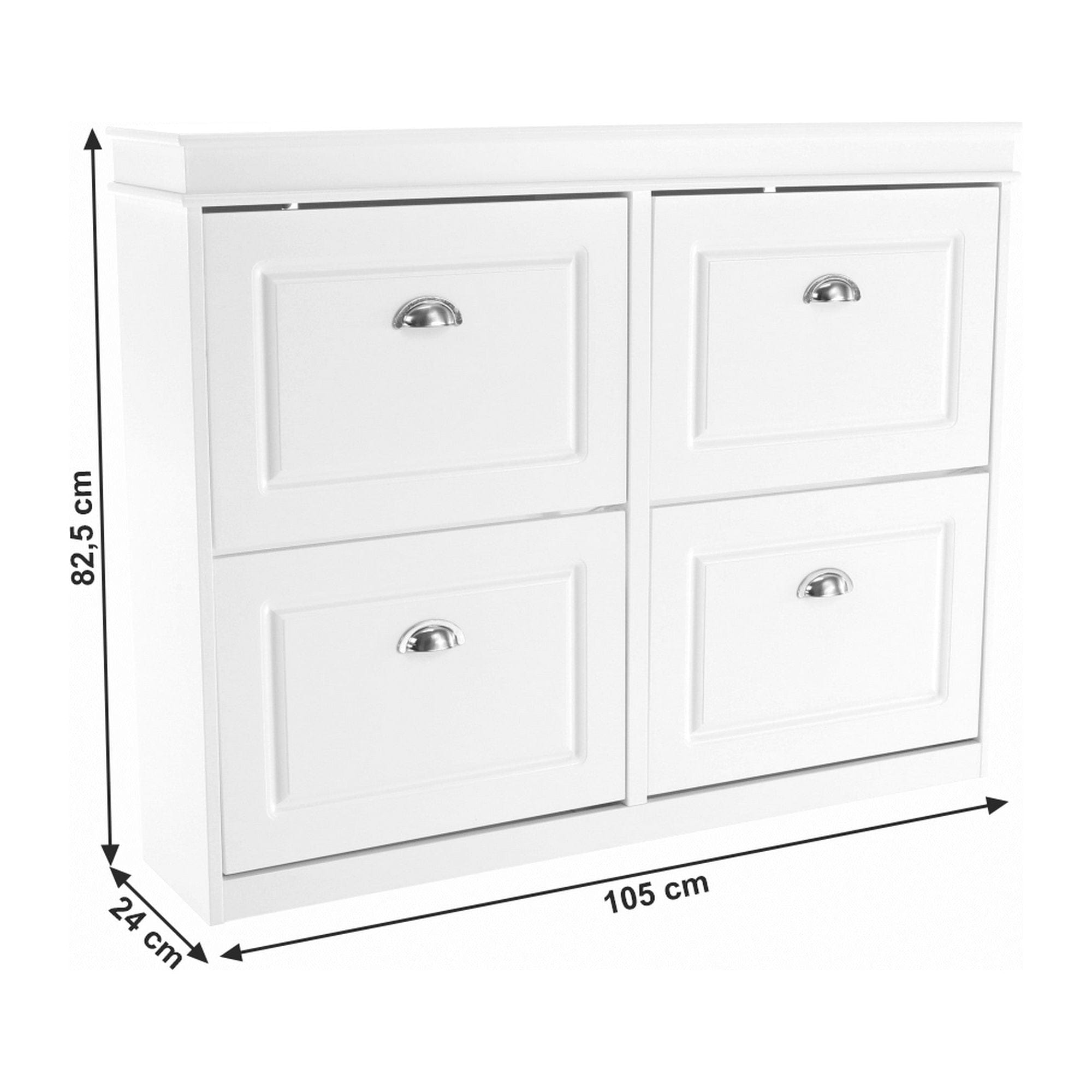Pantofar SEBER TYP 5, alb, PAL, 105x24x82.5 cm