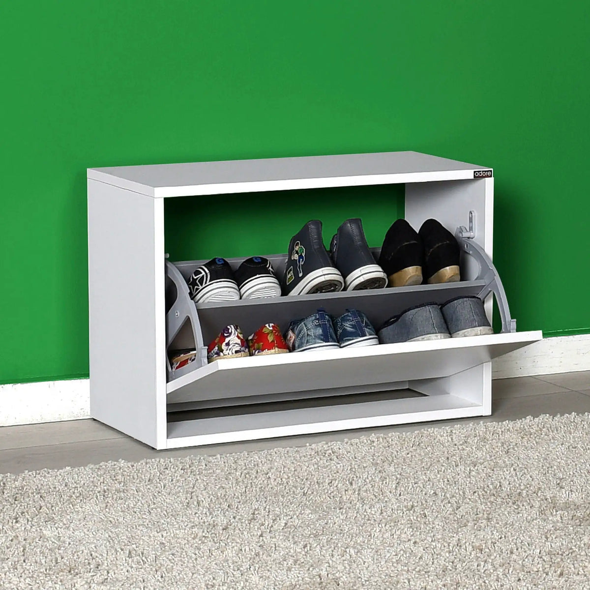 Pantofar SHC-110-BB-1, alb, PAL melaminat, 60x30x42 cm