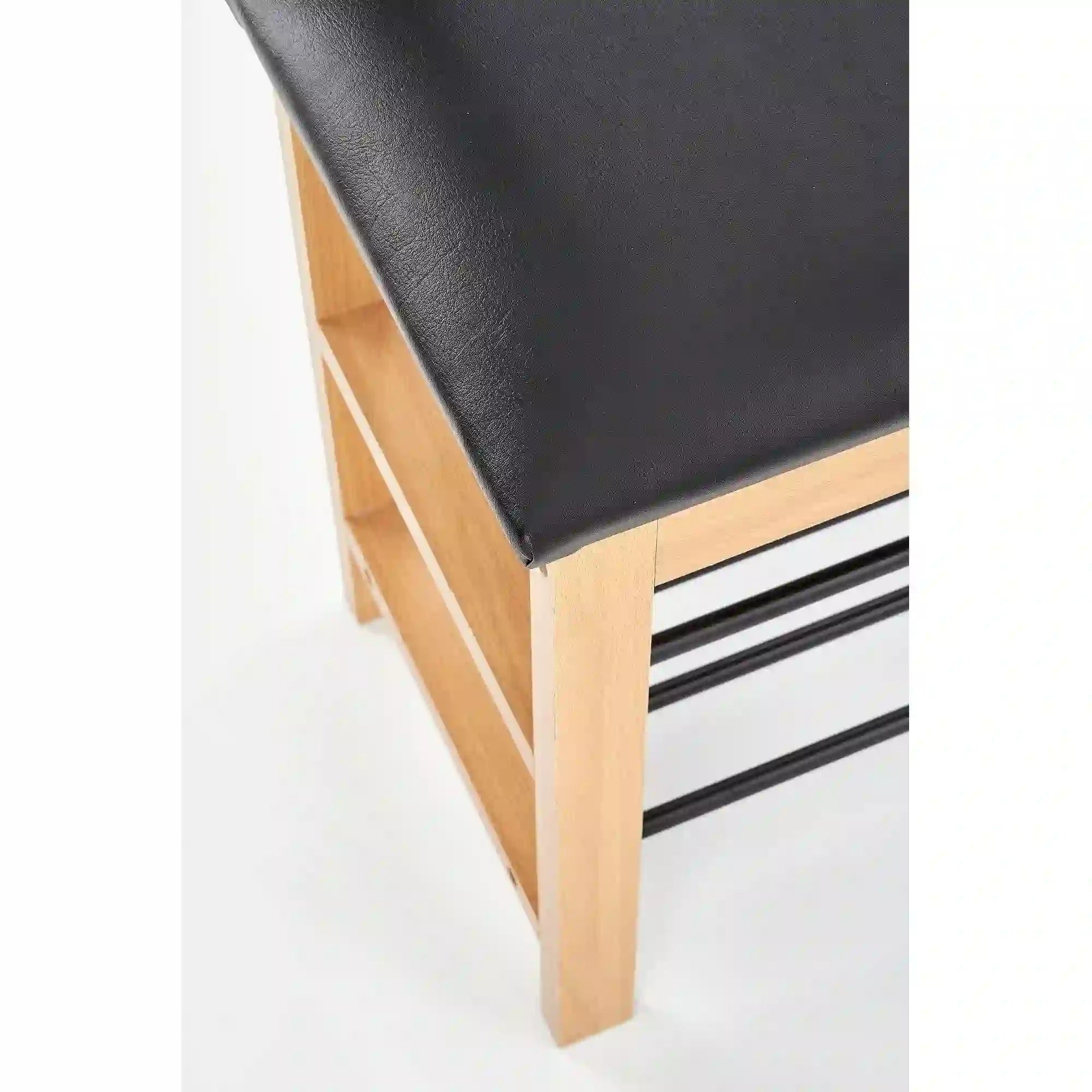 Pantofar ST11, negru/stejar, 81x31x48 cm