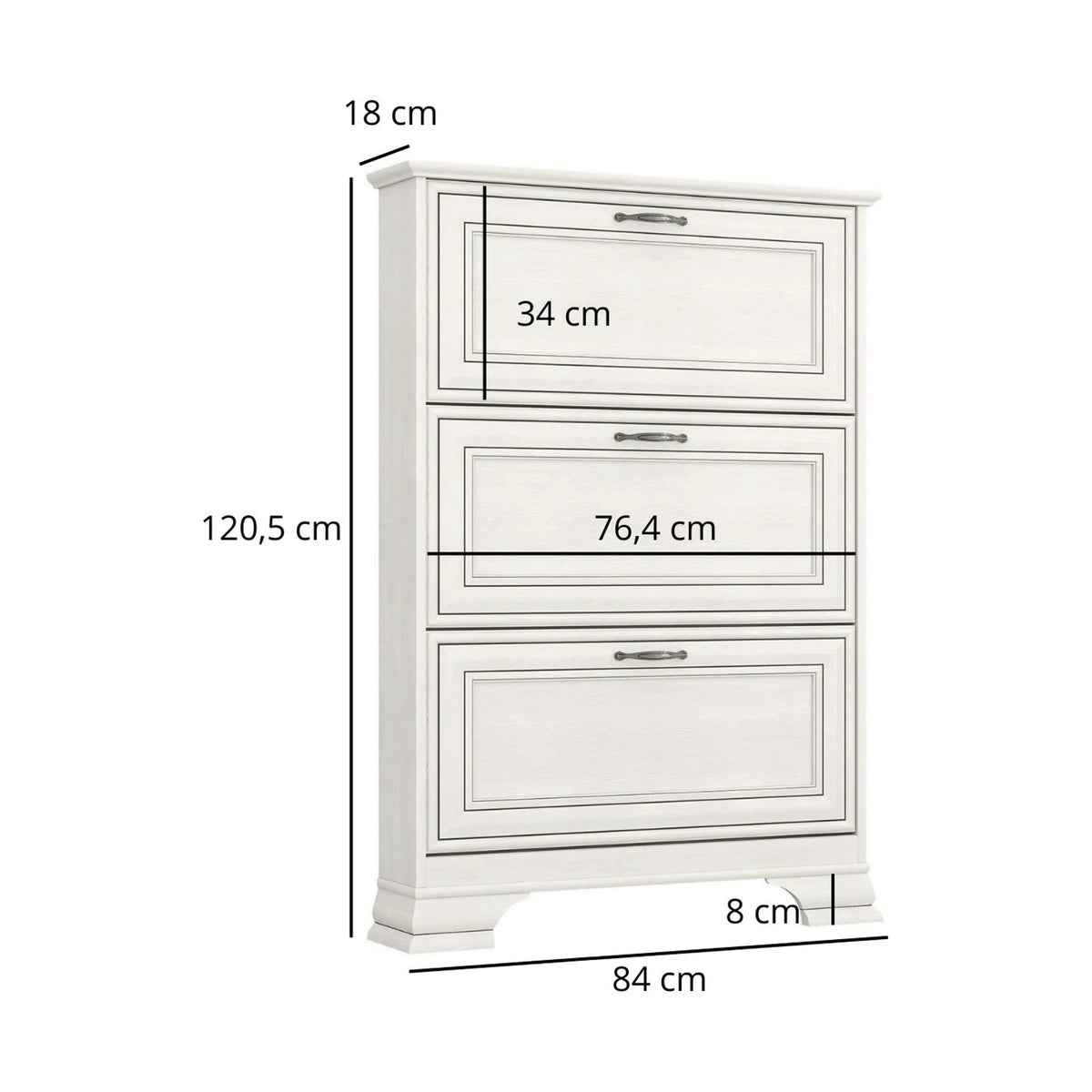 Pantofar TIFFANY II, grej, PAL laminat, 84x18x120 cm