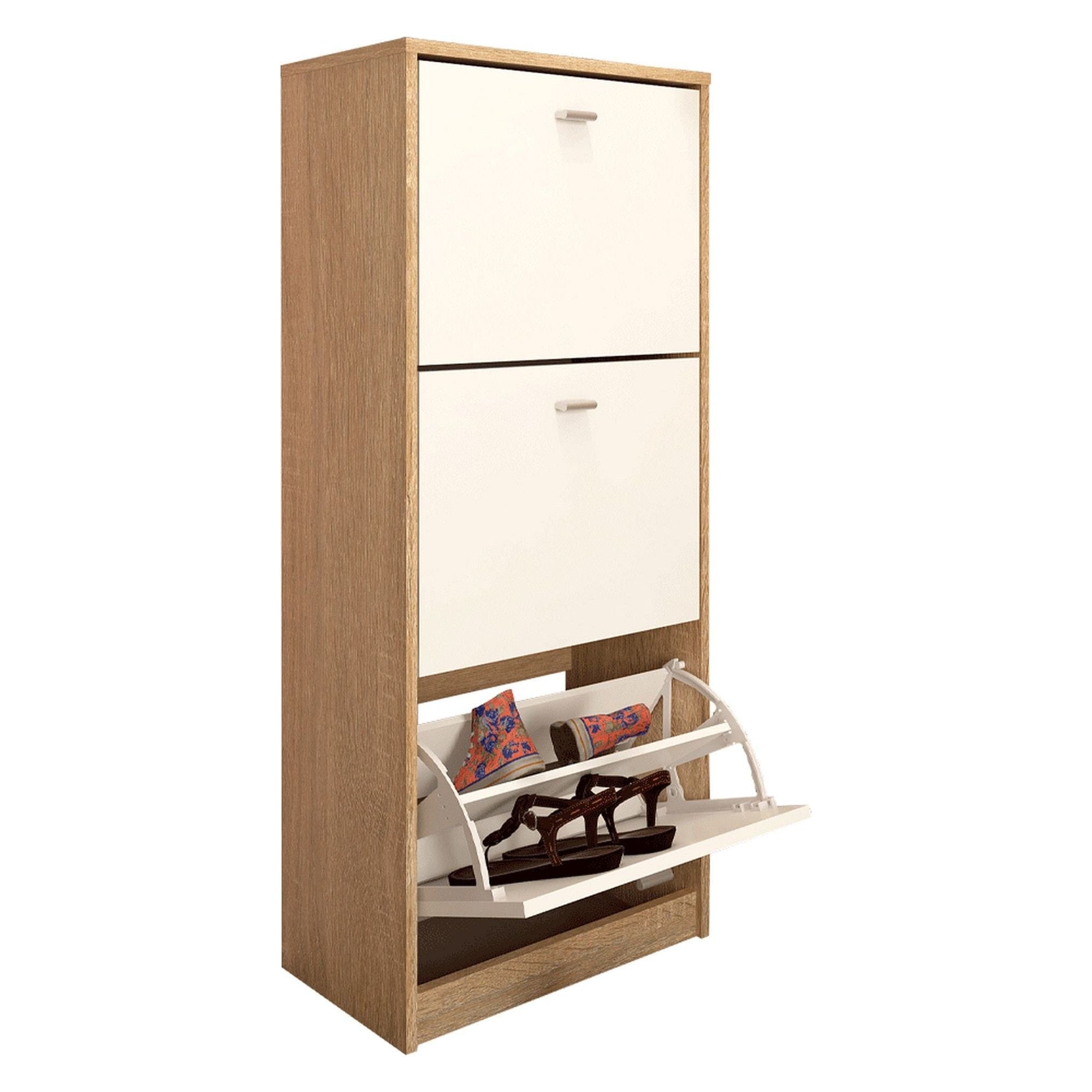 Pantofar VIVAT NEW TYP 2, alb/stejar sonoma, PAL melaminat, 50x28x116 cm