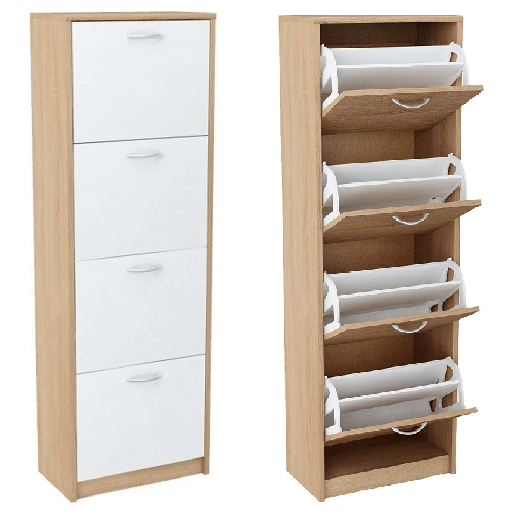 Pantofar VIVAT NEW TYP 3, alb/stejar sonoma, PAL melaminat, 50x28x152 cm