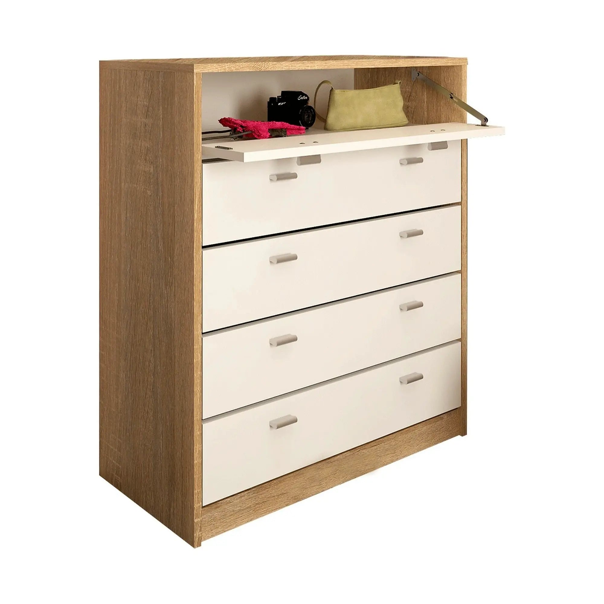 Pantofar VIVAT NEW TYP 4, alb/stejar sonoma, PAL melaminat, 74x35x85 cm