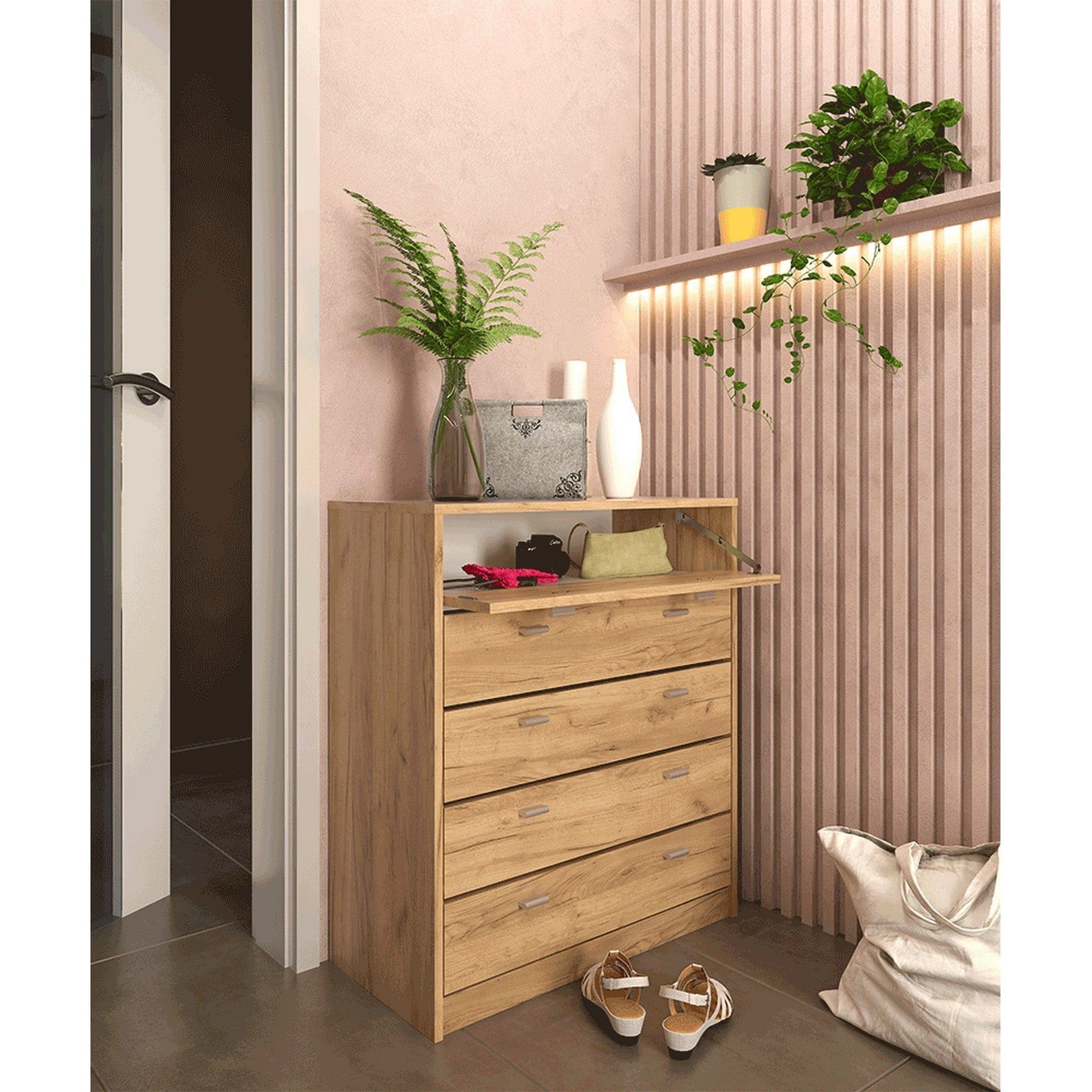 Pantofar VIVAT NEW TYP 4, stejar artisan, PAL melaminat, 74x35x85 cm